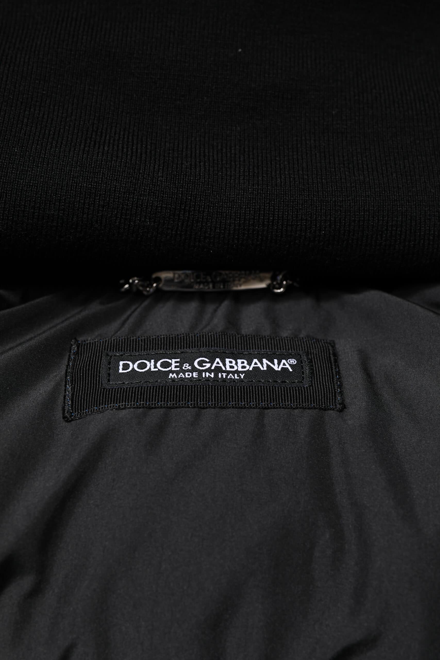 Dolce & Gabbana Blue Logo Full Zip Hooded Quilted Jacket - Image 7