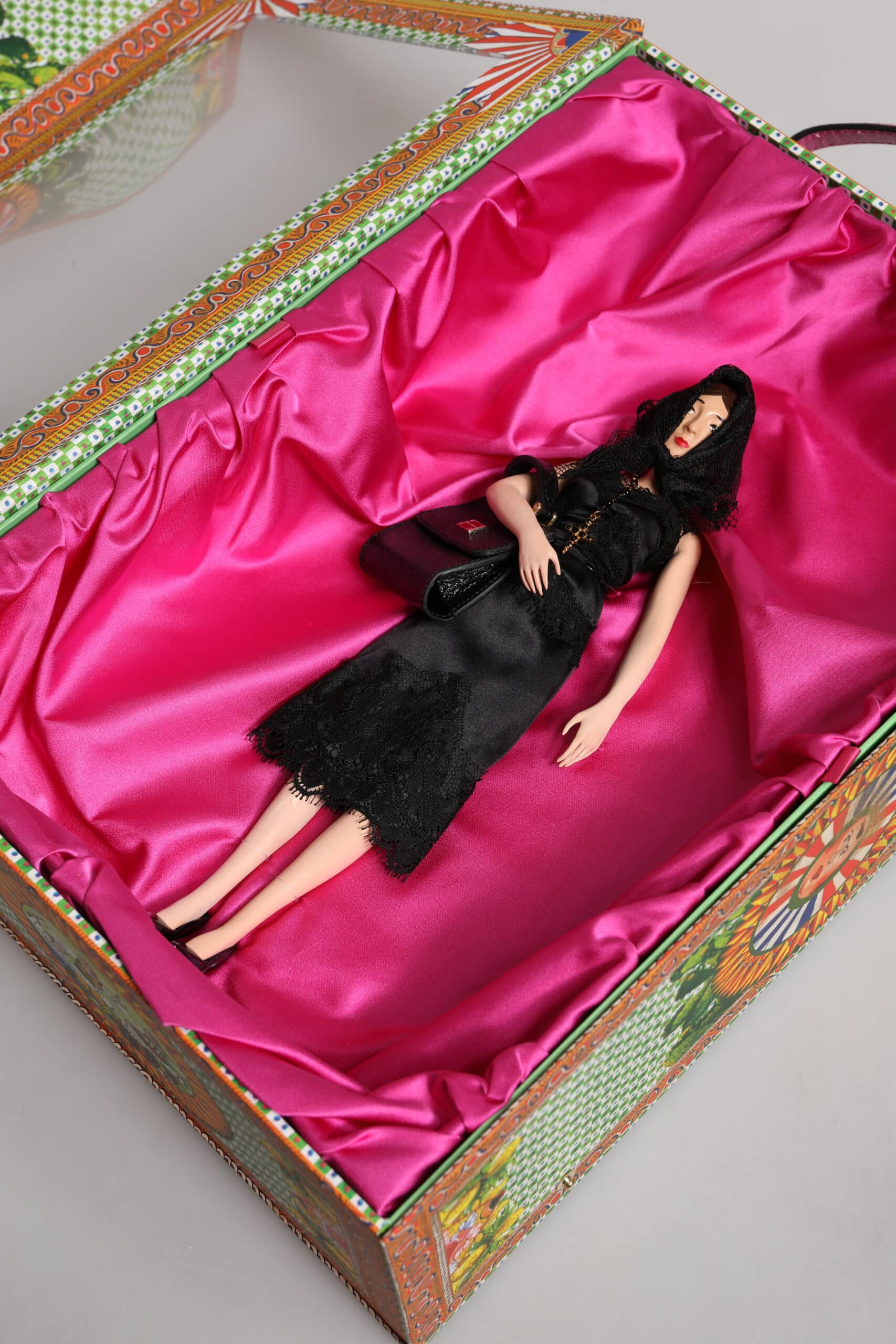 Dolce & Gabbana Black Dress Ceramic Porcelain Fashion Leather Sicily Dolls - Image 6