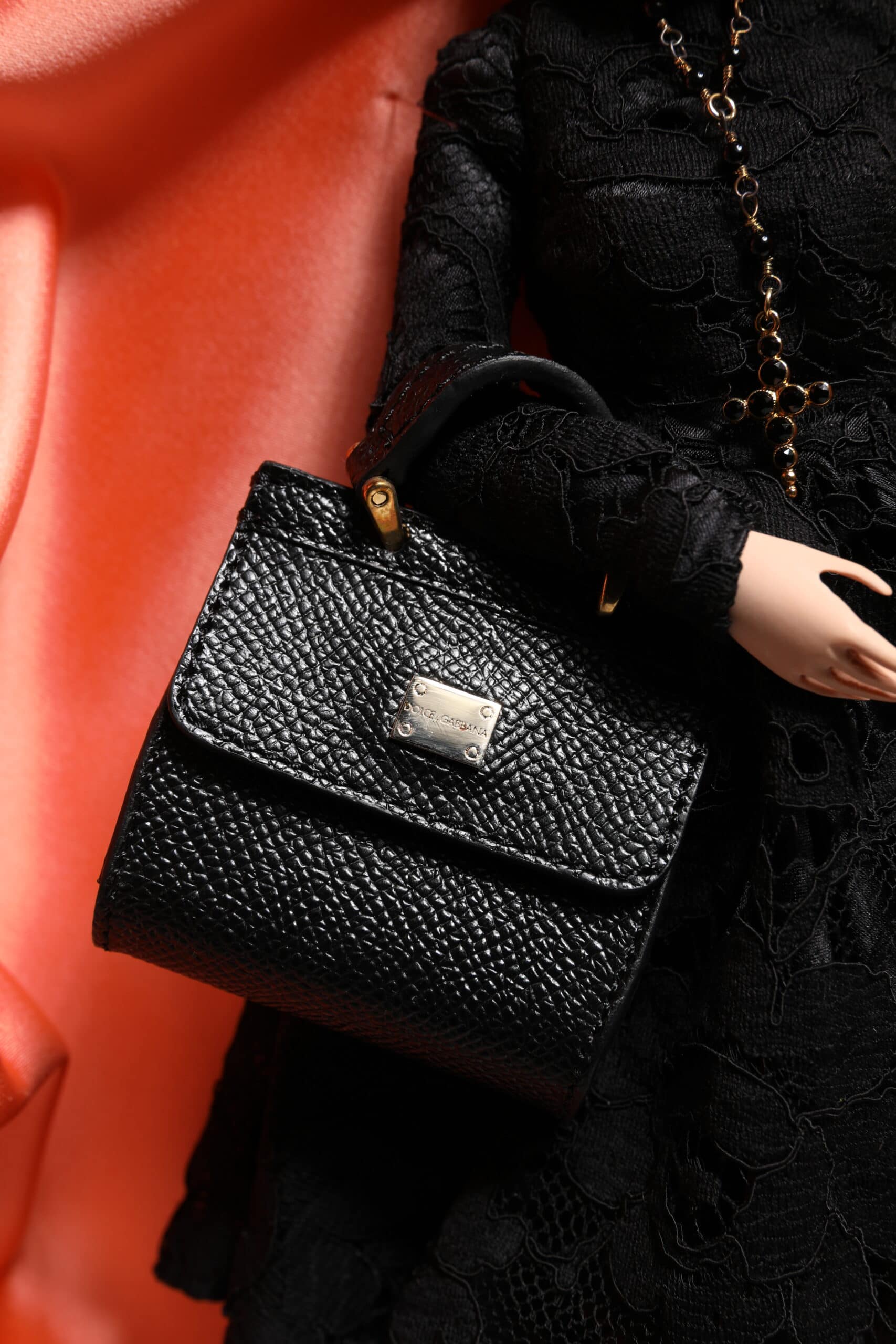 Dolce & Gabbana Black Dress Ceramic Porcelain Fashion Leather Sicily Dolls - Image 8
