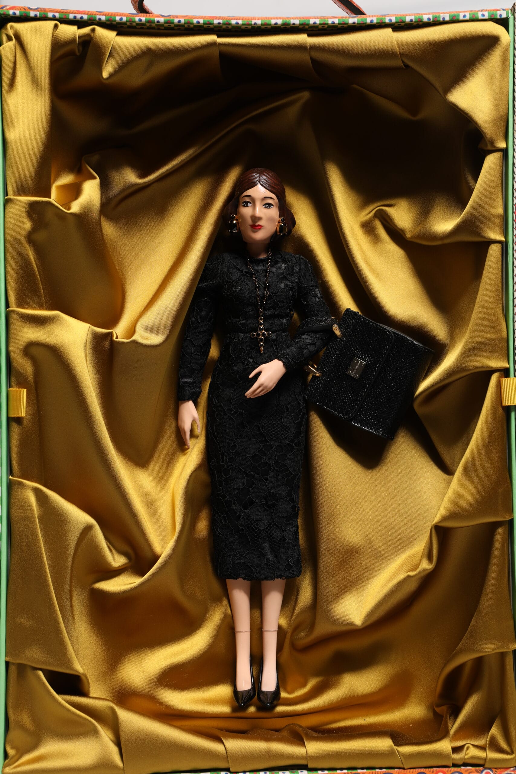 Dolce & Gabbana Black Dress Ceramic Porcelain Fashion Leather Sicily Dolls - Image 7