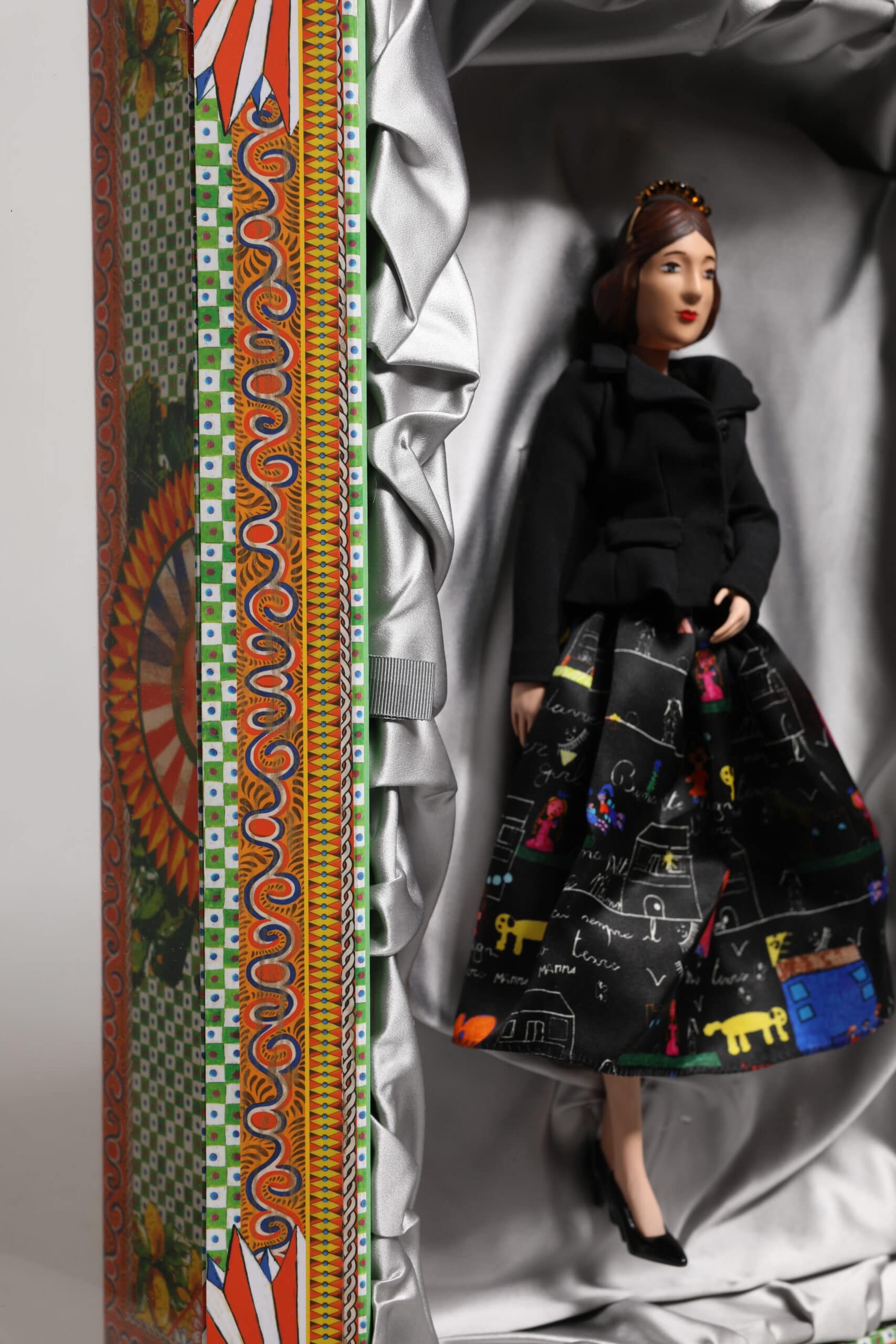 Dolce & Gabbana Black Dress Ceramic Porcelain Fashion Leather Sicily Dolls - Image 8