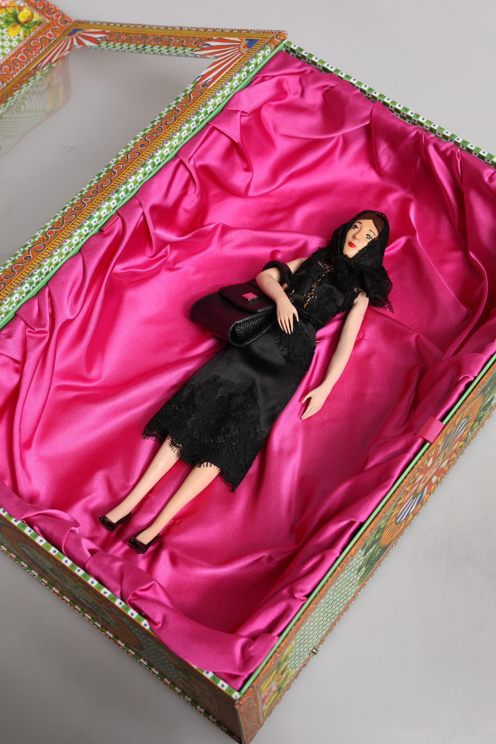 Dolce & Gabbana Black Dress Ceramic Porcelain Fashion Leather Sicily Dolls - Image 8