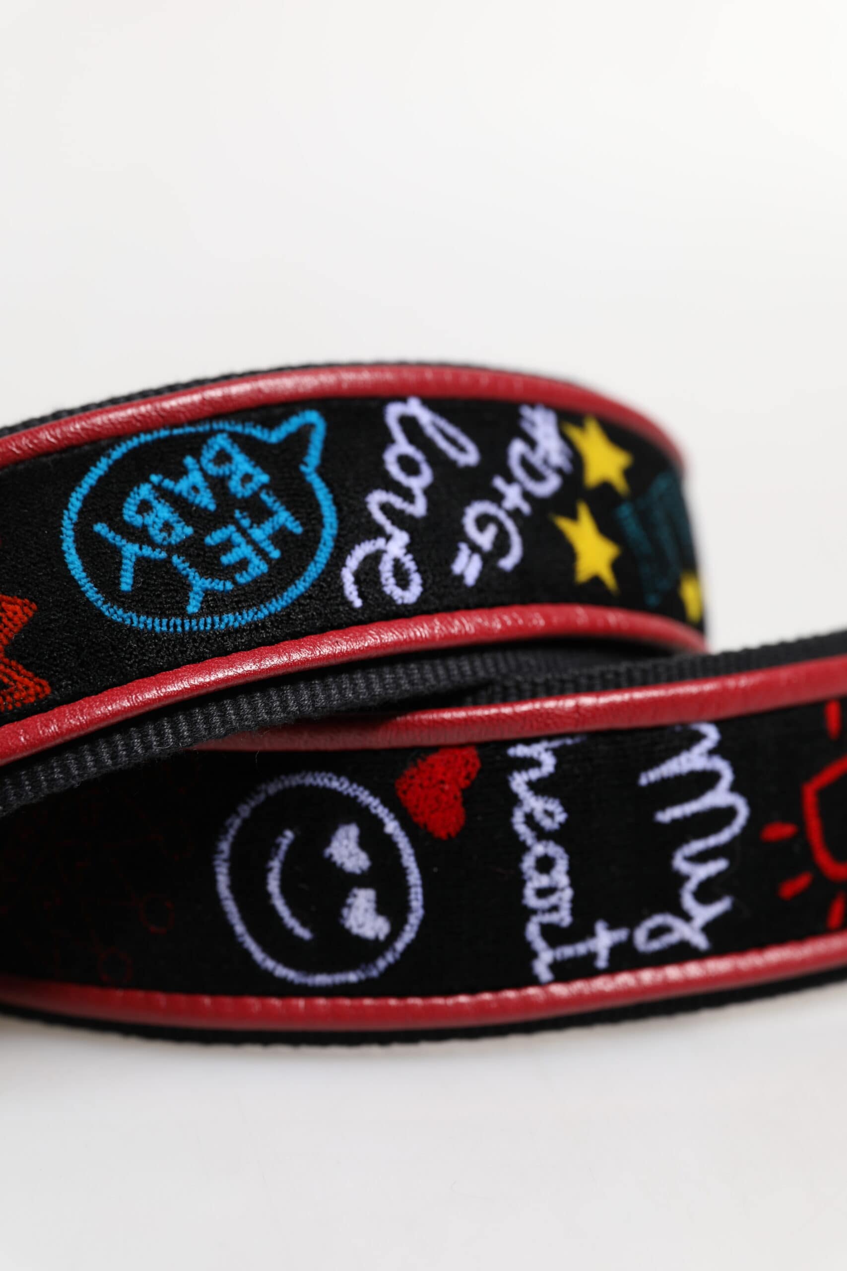 Dolce & Gabbana Black Cotton Printed Women Bag Accessory Shoulder Strap - Image 4