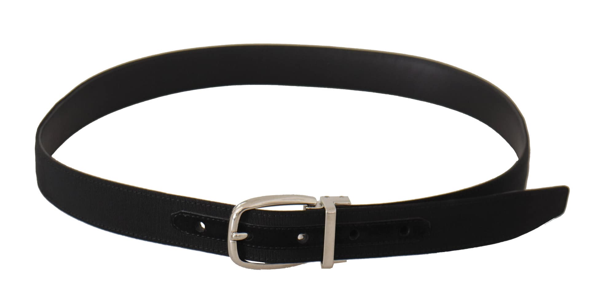 Dolce & Gabbana Belt Black Calf Leather Silver Tone Metal Buckle - Image 2