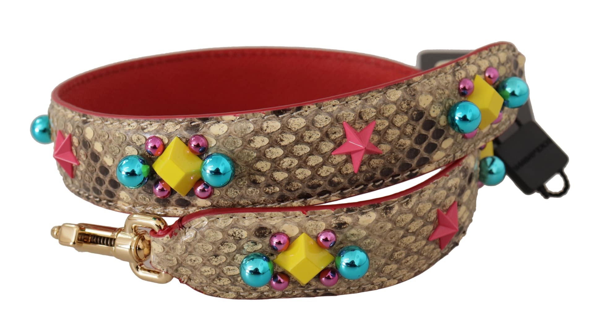 Dolce & Gabbana Beige Python Leather Crystals Shoulder Strap - Image 2