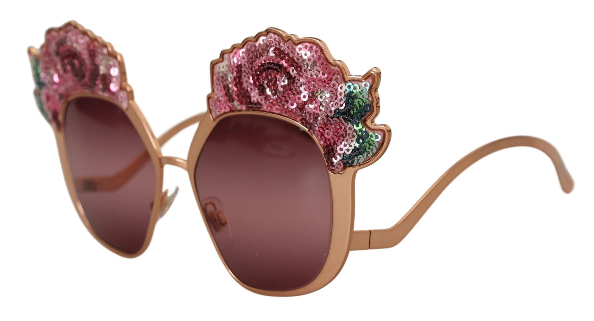 Dolce & Gabbana Pink Gold Rose Sequin Embroidery DG2202 Sunglasses - Image 2