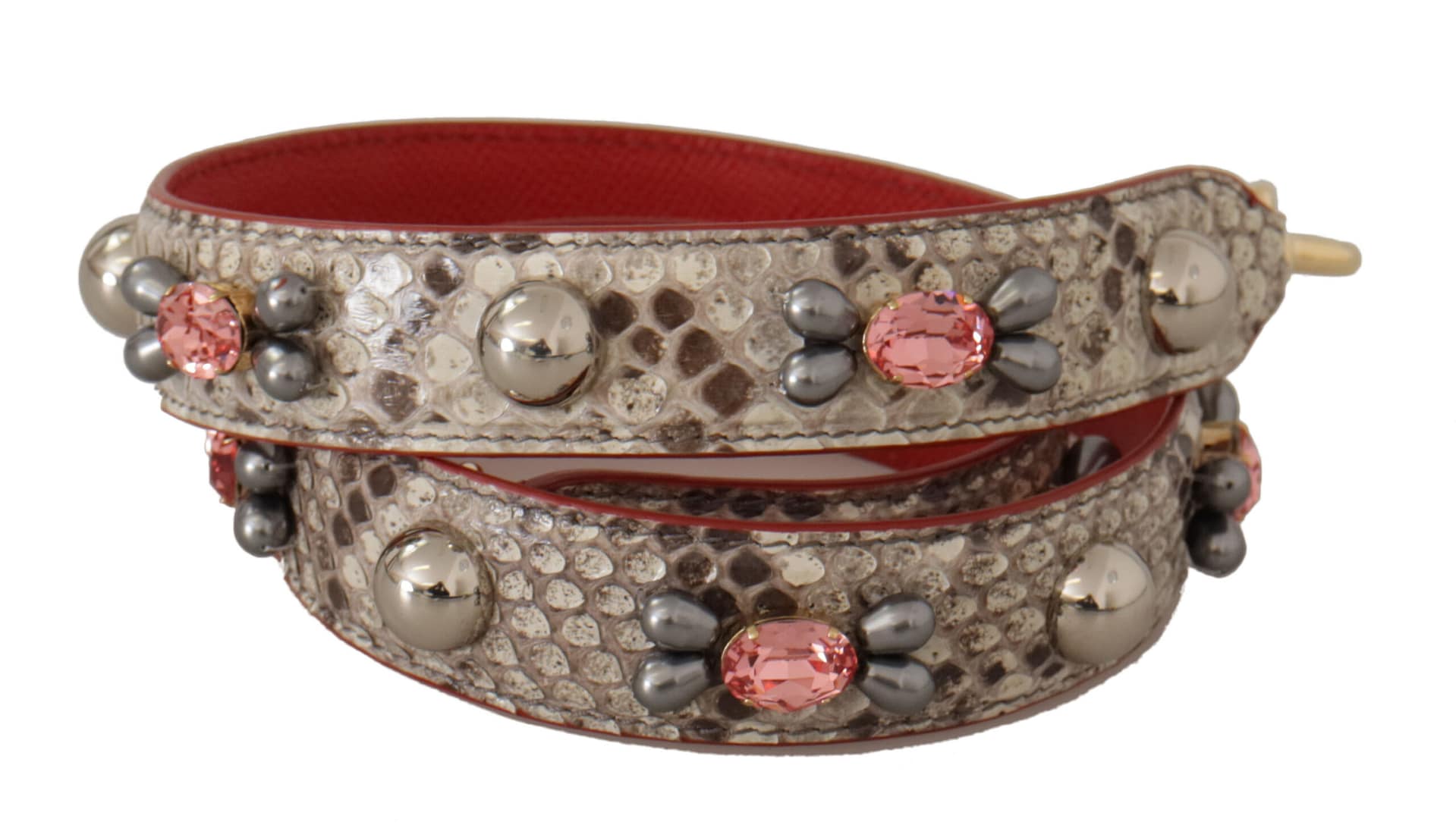 Dolce & Gabbana Beige Exotic Leather Studded Shoulder Strap - Image 2