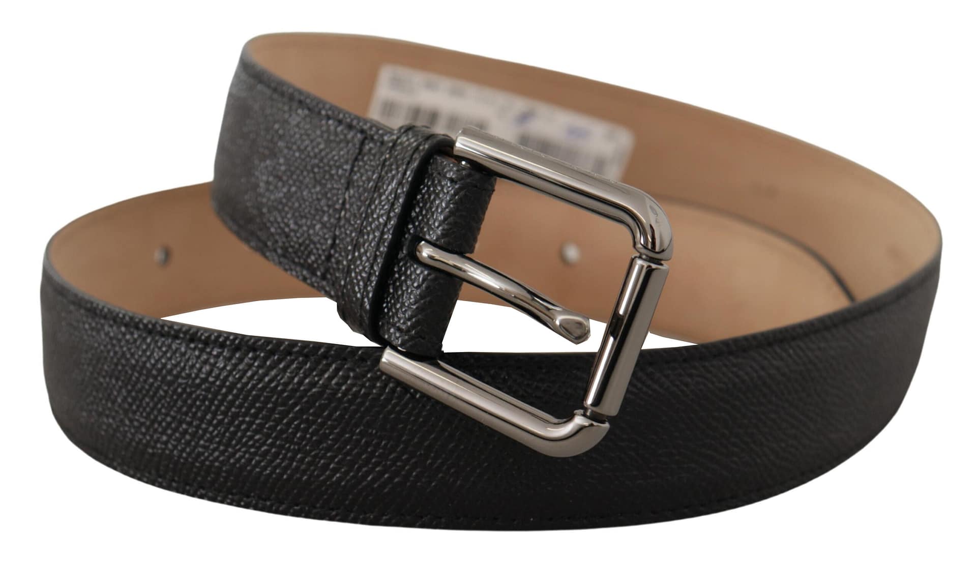 Dolce & Gabbana Black Calf Leather Brown Backend Belt - Image 2