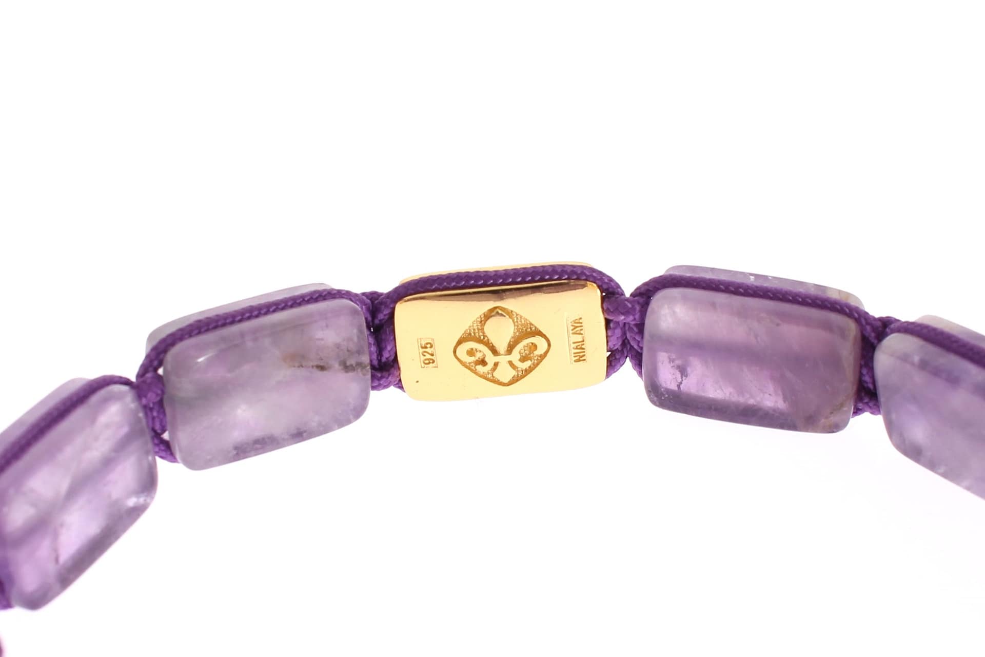 Nialaya CZ Amethyst 18K Gold 925 Bracelet - Image 5