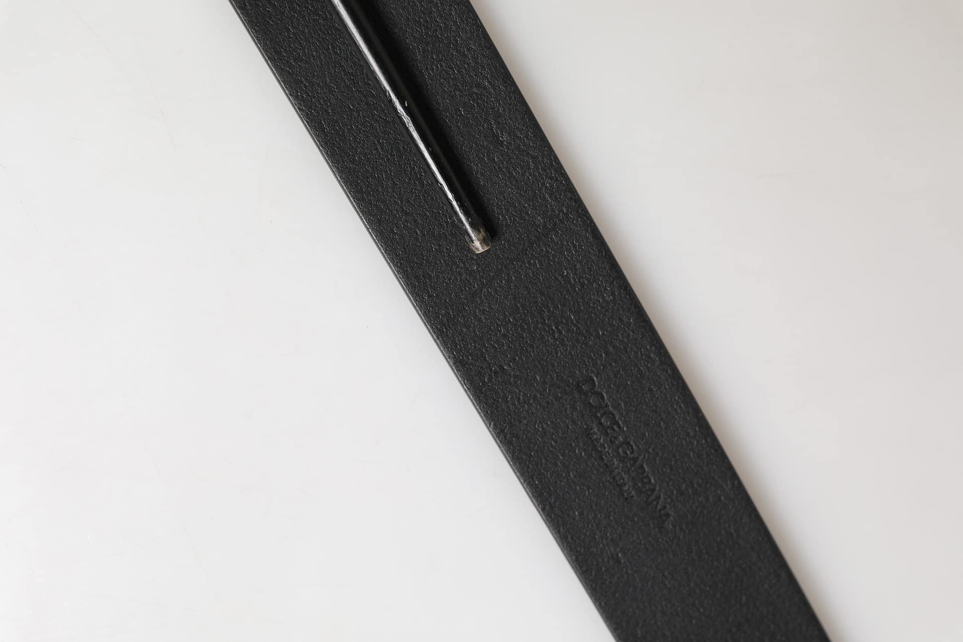 Dolce & Gabbana Men Black Classic Leather Metal Buckle Belt - Image 8