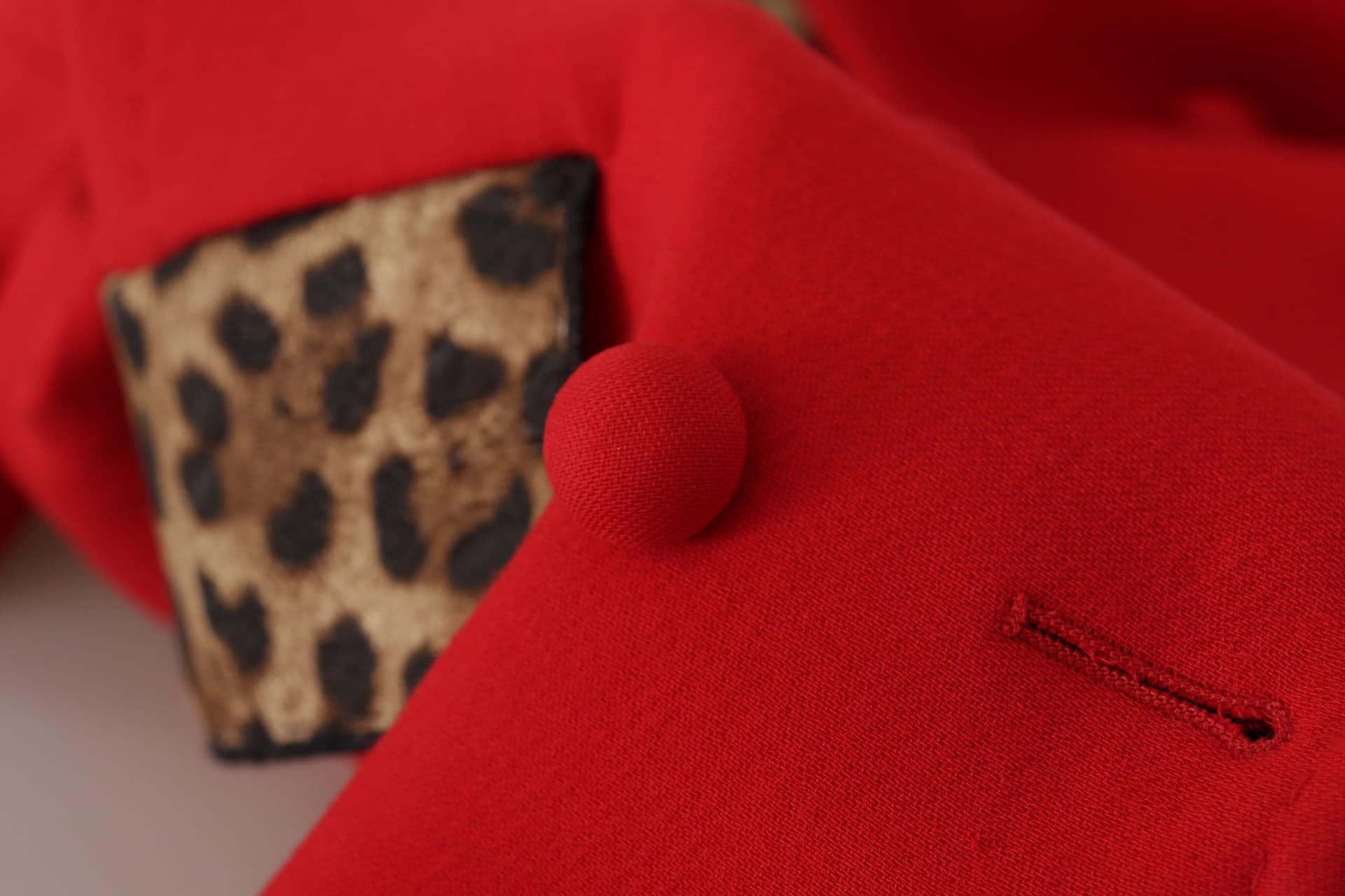 Dolce & Gabbana Red Leopard Wool Trenchcoat Jacket - Image 7