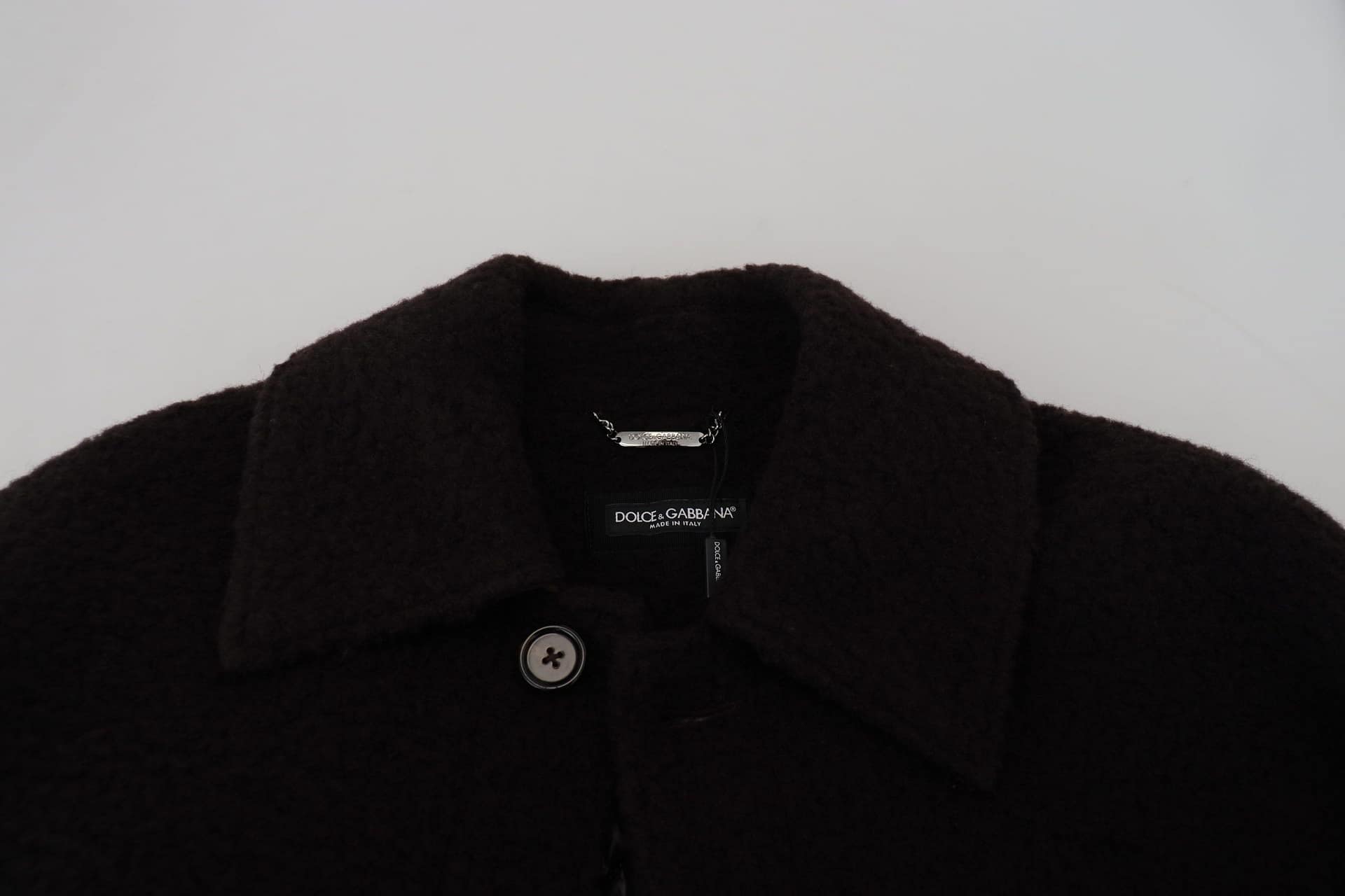 Dolce & Gabbana Black Alpaca Button Down Trench Coat Jacket - Image 7