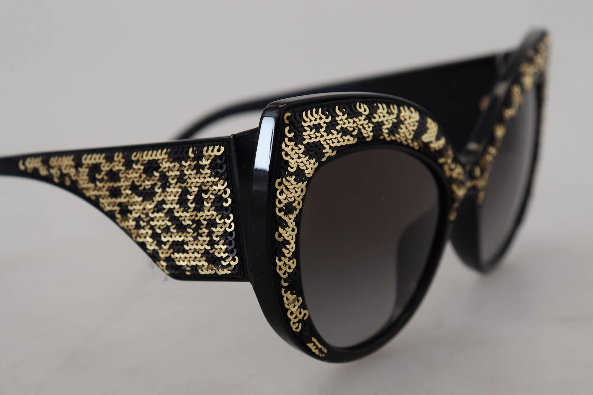 Dolce & Gabbana Black Gold Sequin Butterfly Polarized DG4326 Sunglasses - Image 6