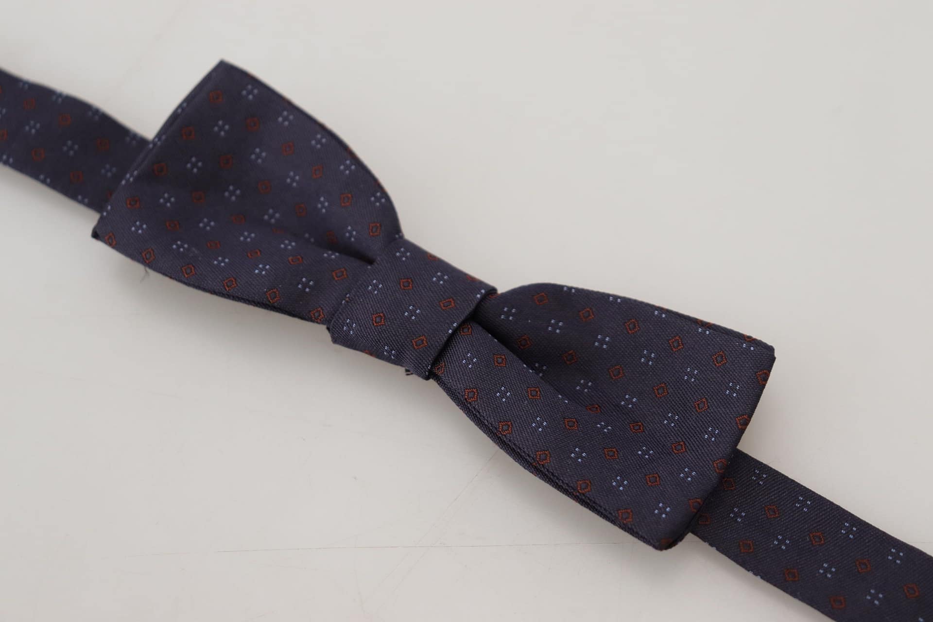Dolce & Gabbana Blue Pattern Silk Adjustable Neck Papillon Bow Tie - Image 3