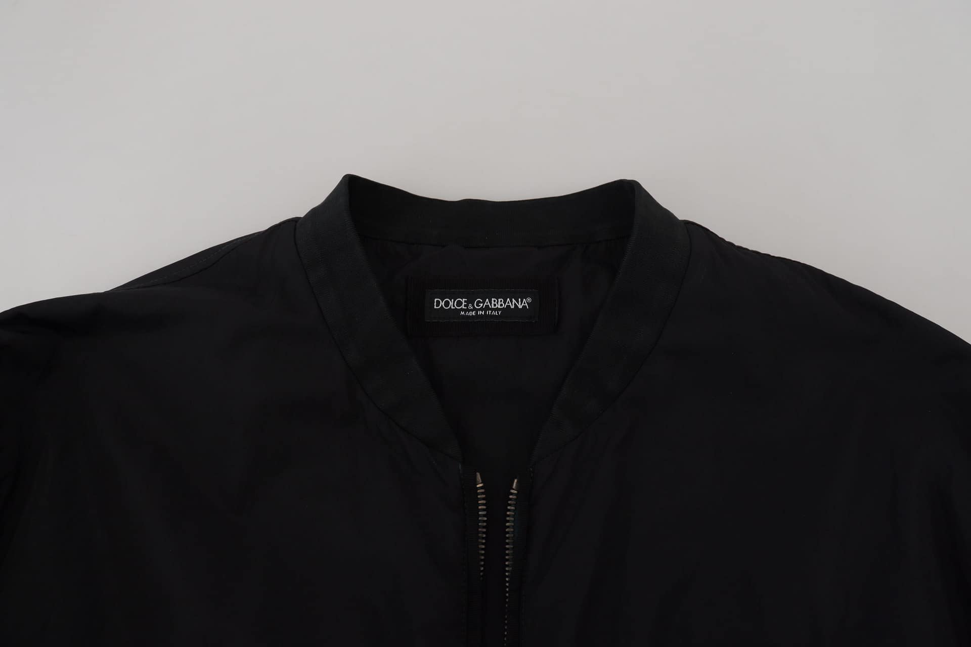 Dolce & Gabbana Black Nylon Logo Bomber Zipper Jacket - Image 7