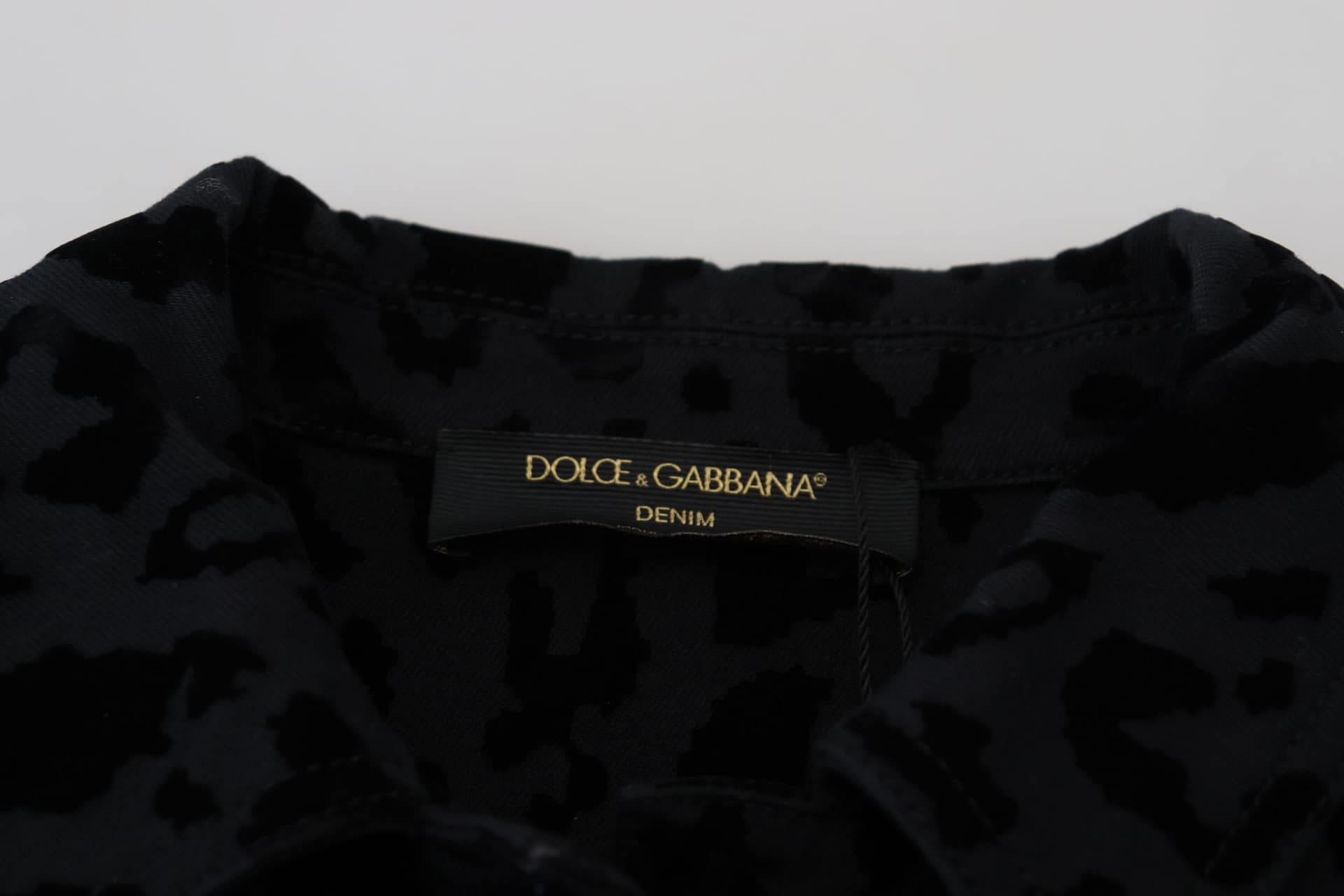 Dolce & Gabbana Black Leopard Long Sleeve Denim Cotton Jacket - Image 6