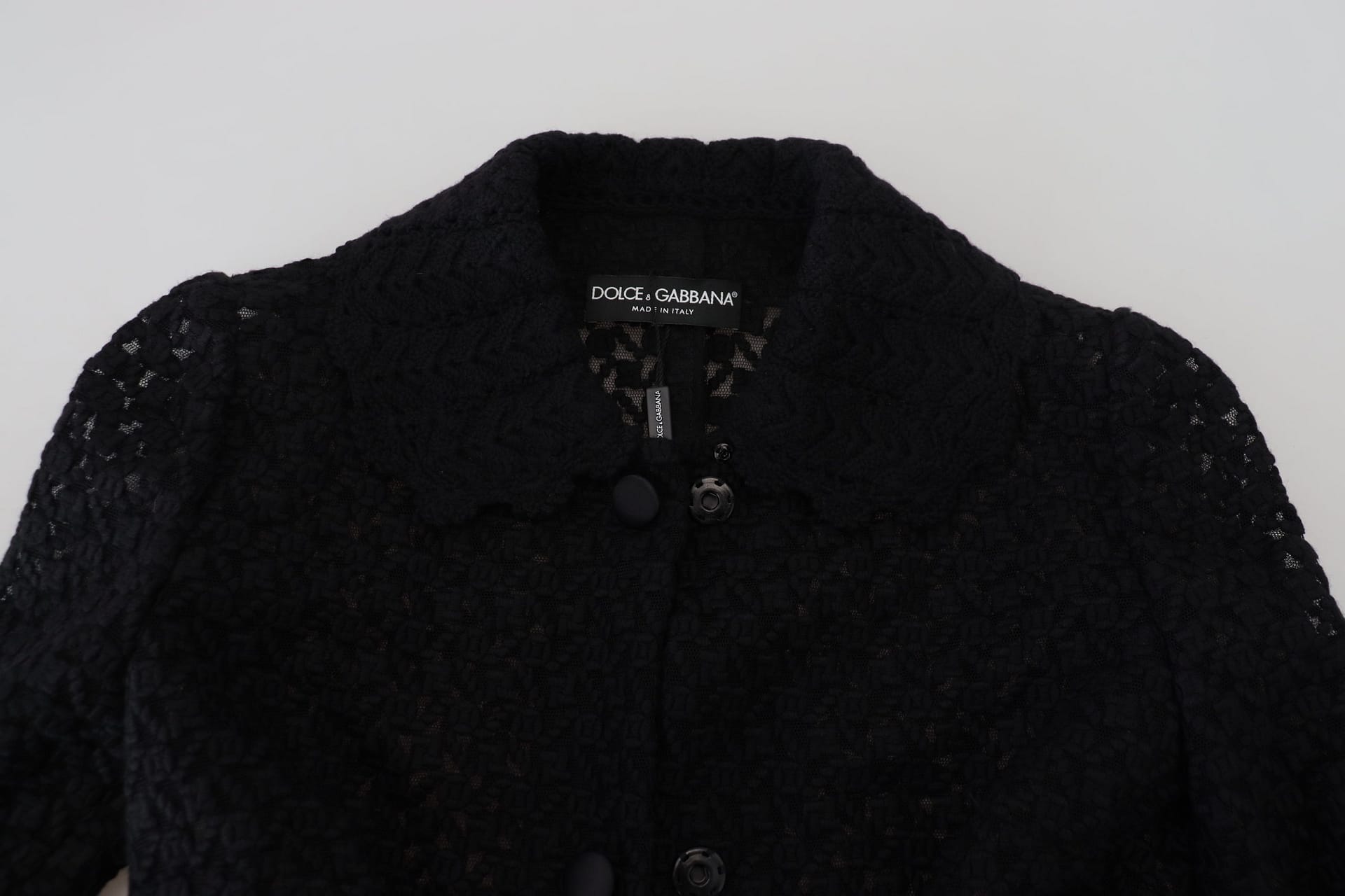 Dolce & Gabbana Black Button Down Long Blazer Cotton Jacket - Image 5