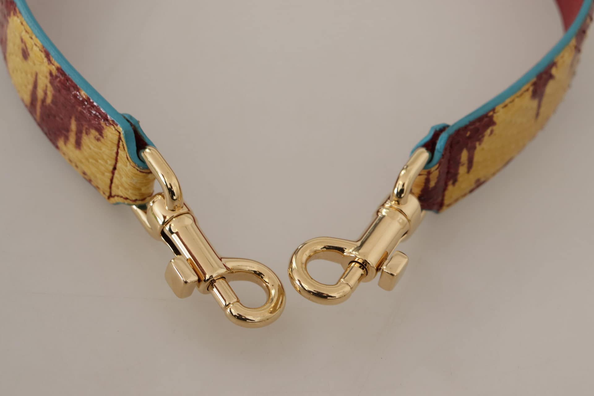 Dolce & Gabbana Yellow Red Leather Gold Tone Shoulder Strap - Image 3