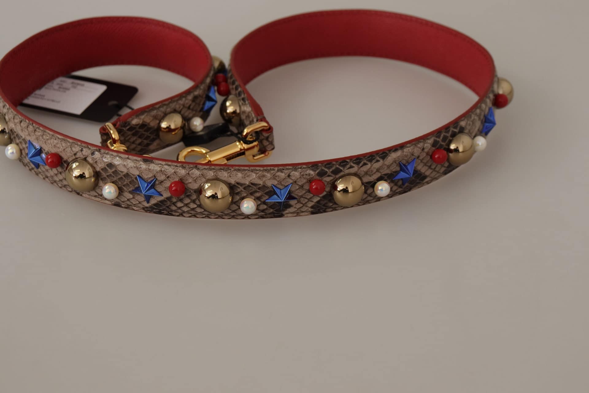 Dolce & Gabbana Brown Python Leather Studded Shoulder Strap - Image 6