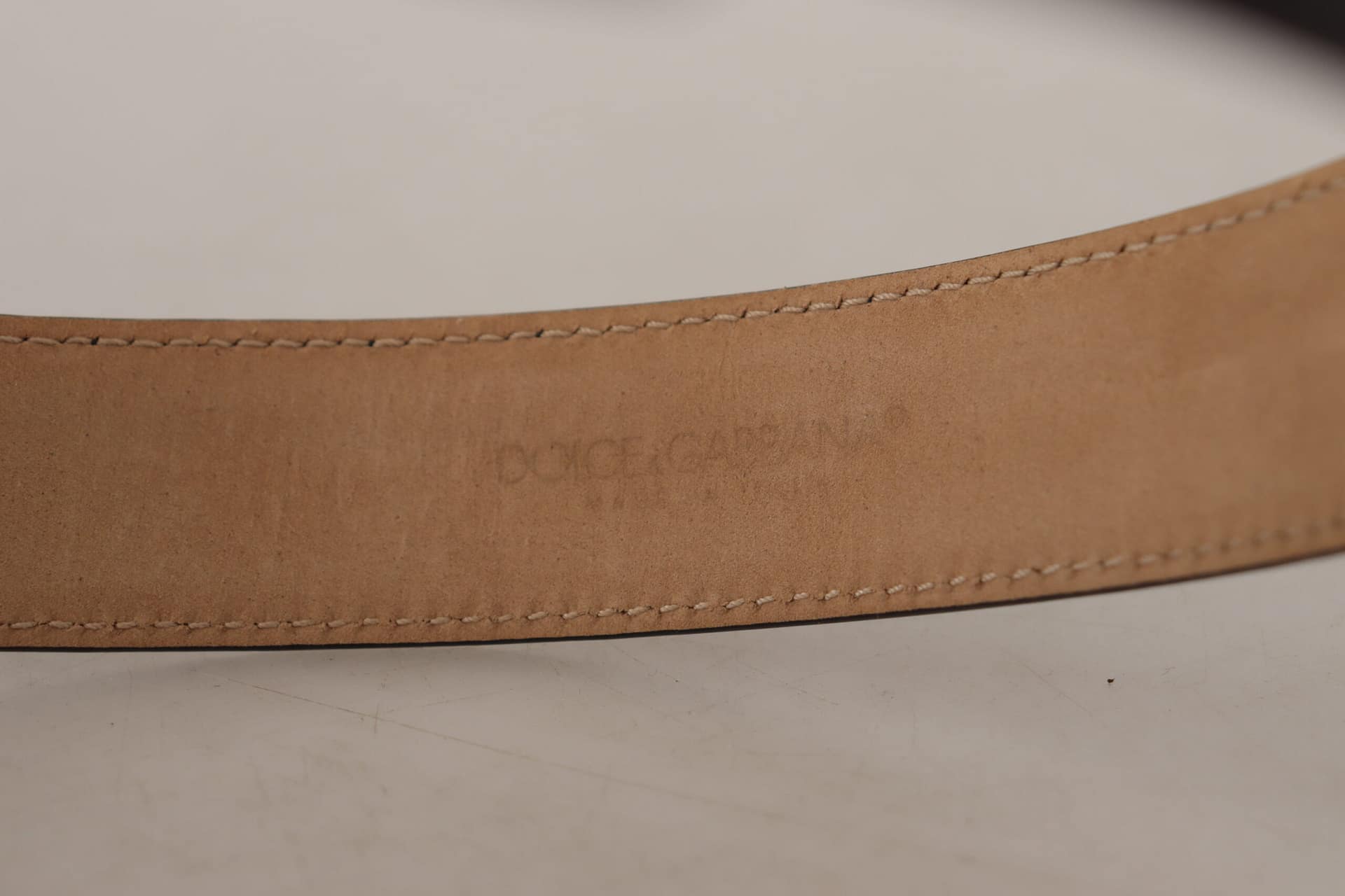 Dolce & Gabbana Black Solid Leather Classic Gold Waist Buckle Belt - Image 7