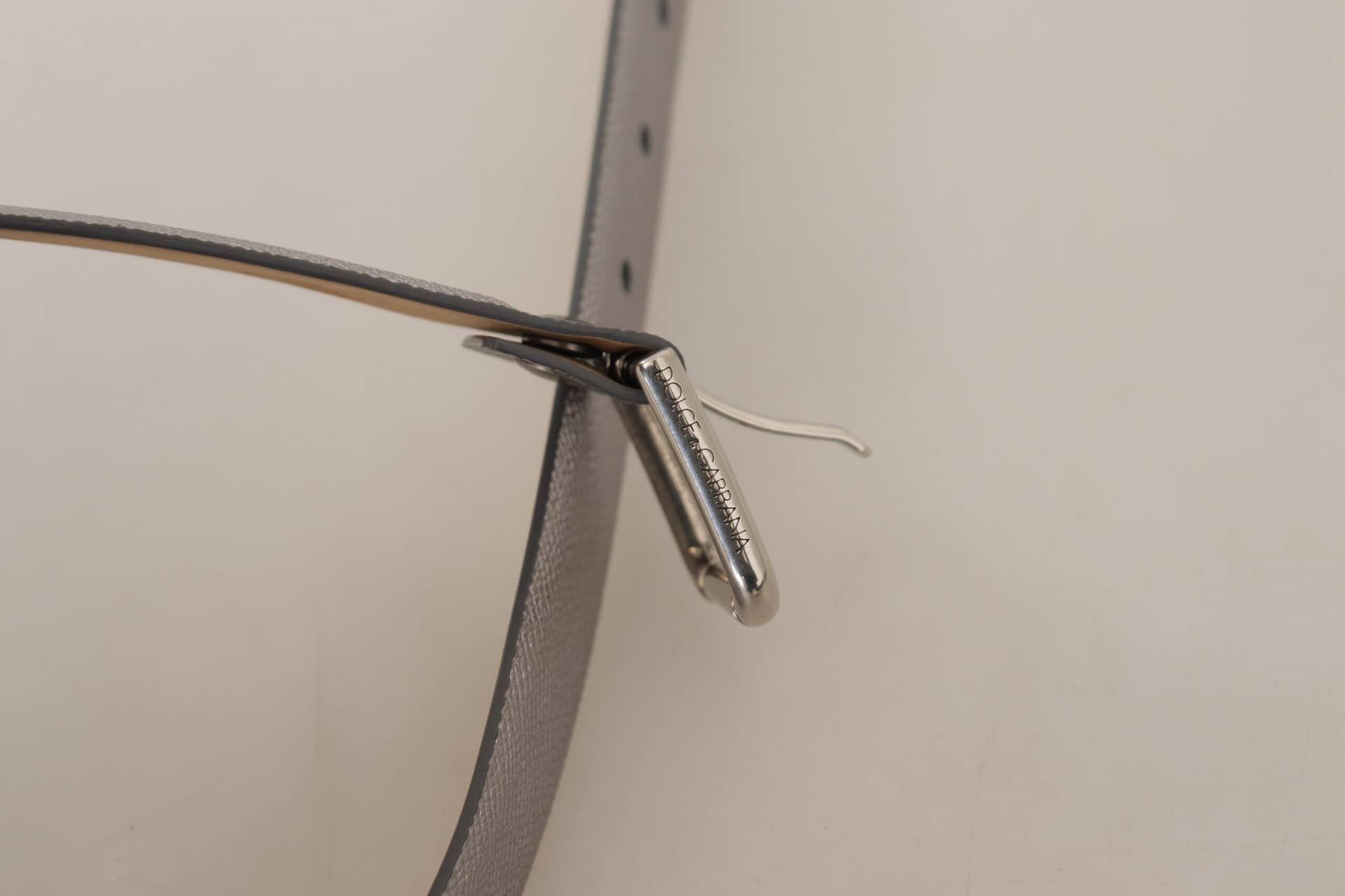Dolce & Gabbana Metallic Silver Leather Metal Waist Buckle Belt - Image 4