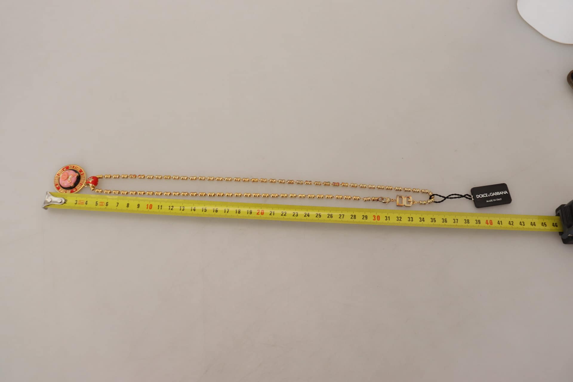 Dolce & Gabbana Gold Brass Chain SUPER PIG Pendant Logo Necklace - Image 7