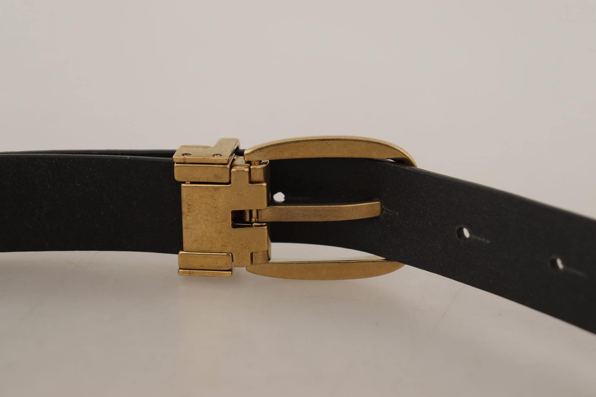 Dolce & Gabbana Brown Leather Classic Vintage Metal Buckle Belt - Image 4