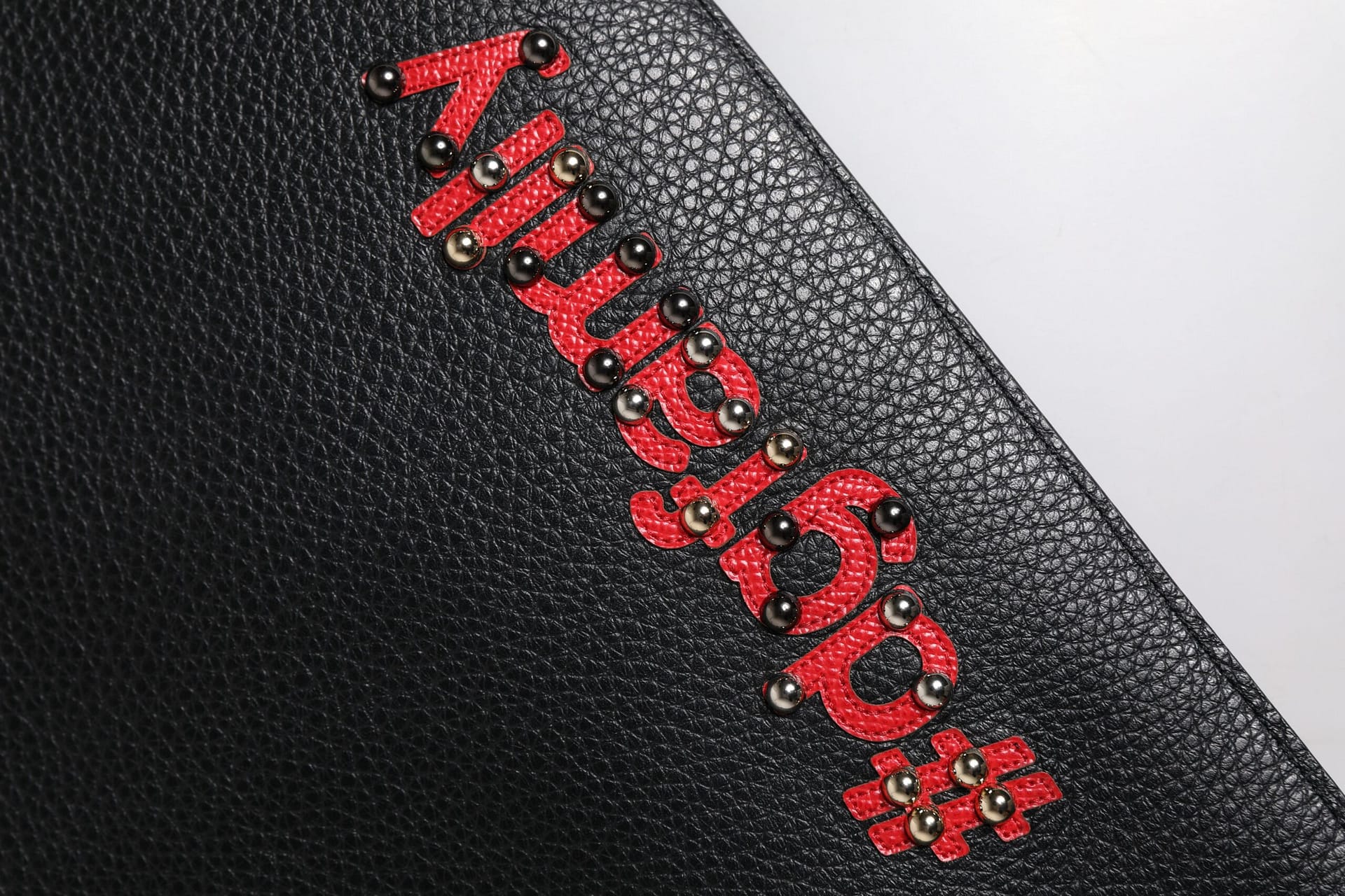 Dolce & Gabbana Black #DGFamily Embellished Leather Clutch Bag - Image 5