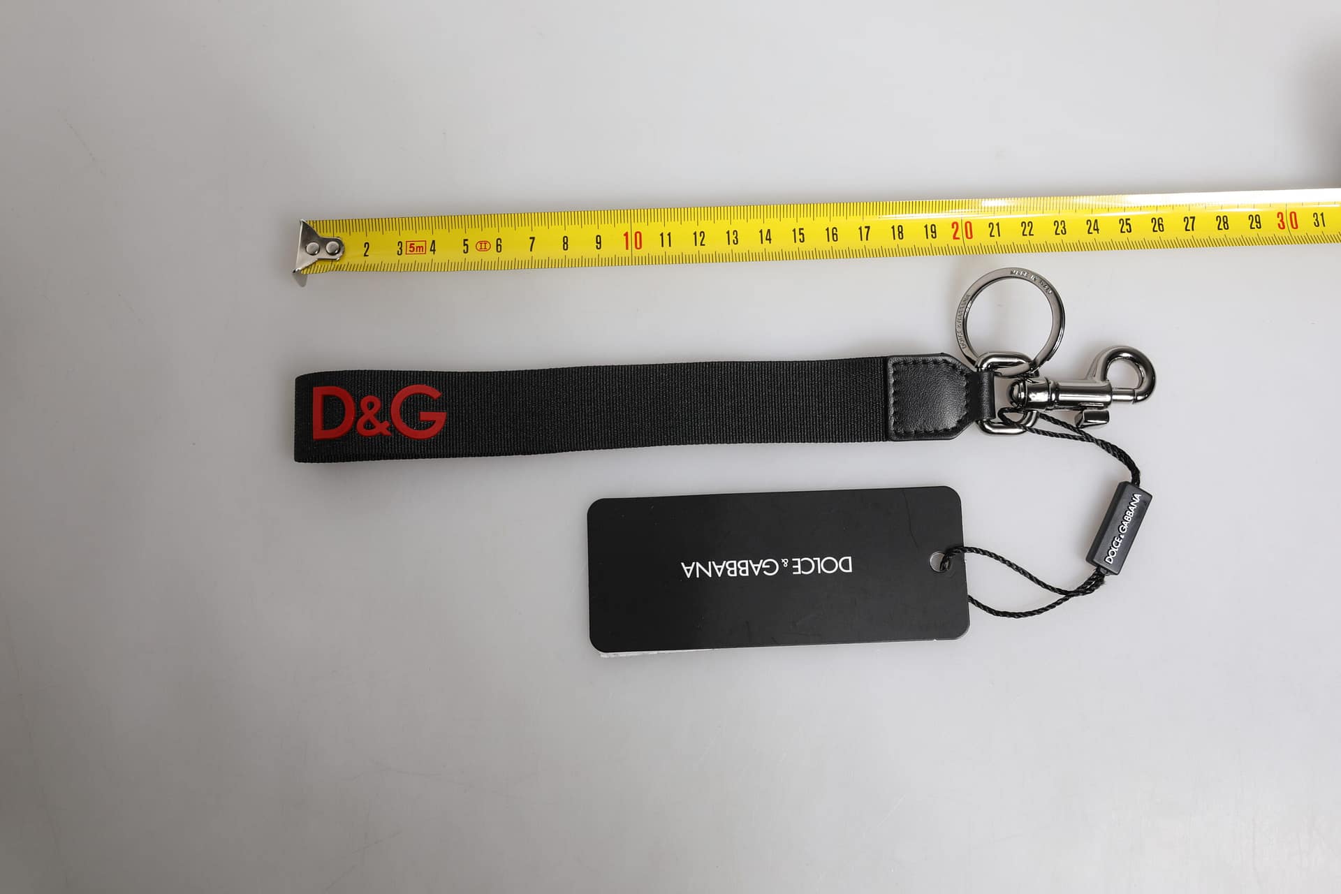Dolce & Gabbana Black Logo Nylon Silver Brass Men Holder Keychain Keyring - Image 5