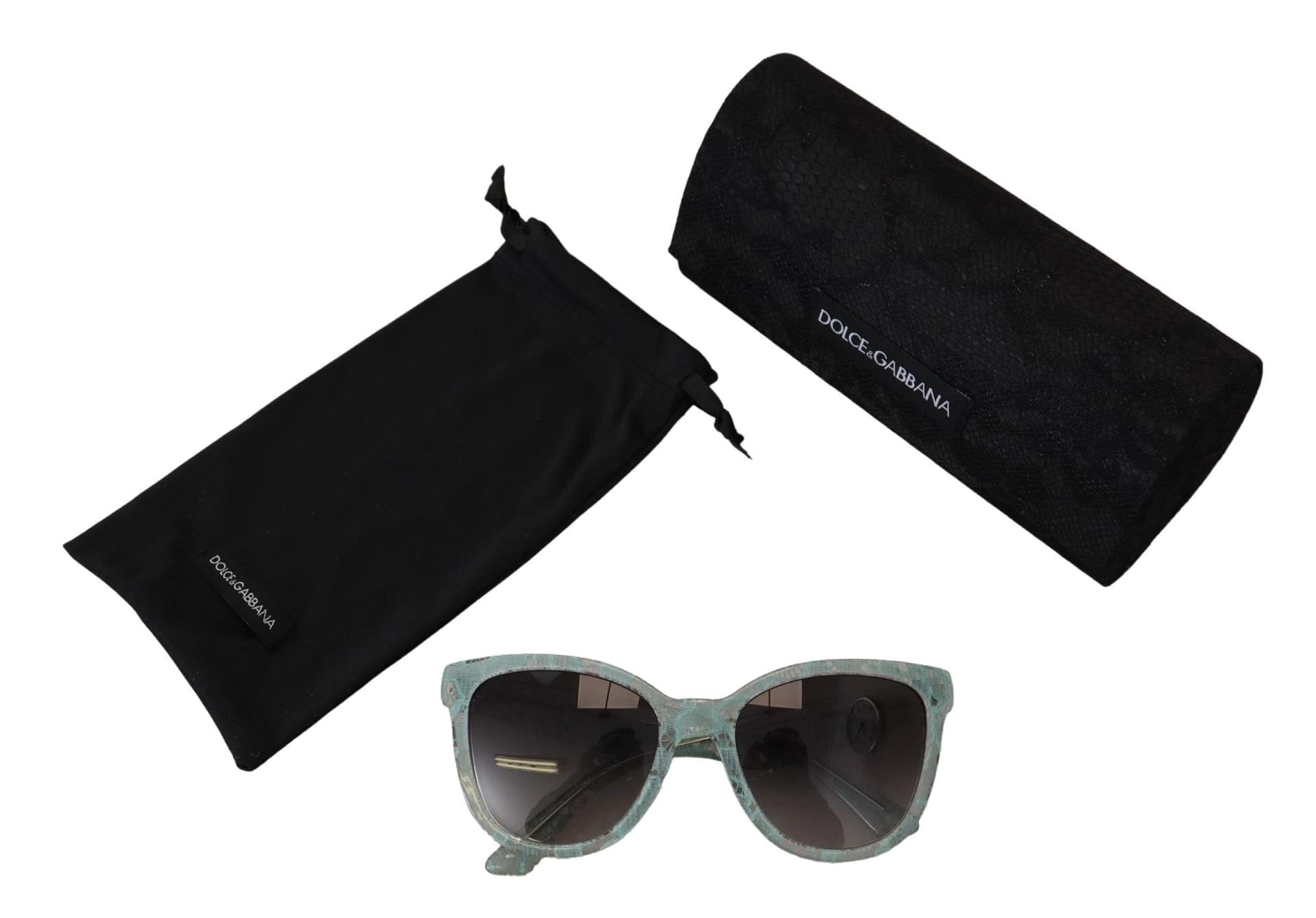 Dolce & Gabbana Blue Lace Acetate Crystal Round DG4190 Sunglasses - Image 5