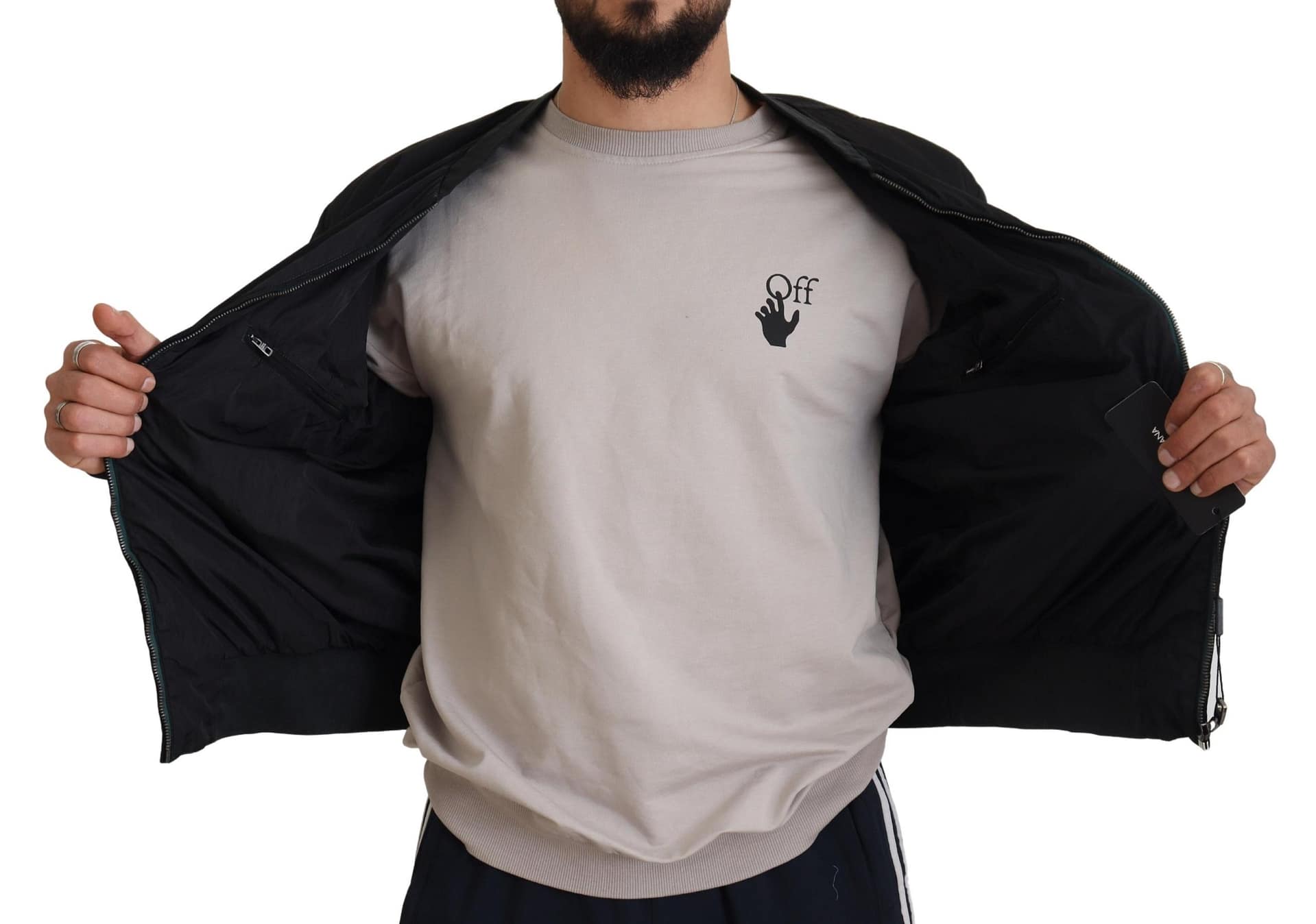 Dolce & Gabbana Black Nylon Logo Bomber Zipper Jacket - Image 6