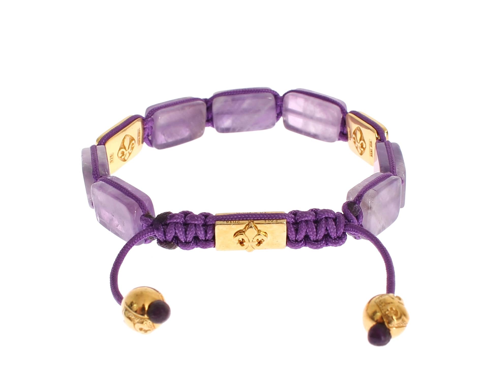 Nialaya CZ Amethyst 18K Gold 925 Bracelet - Image 7