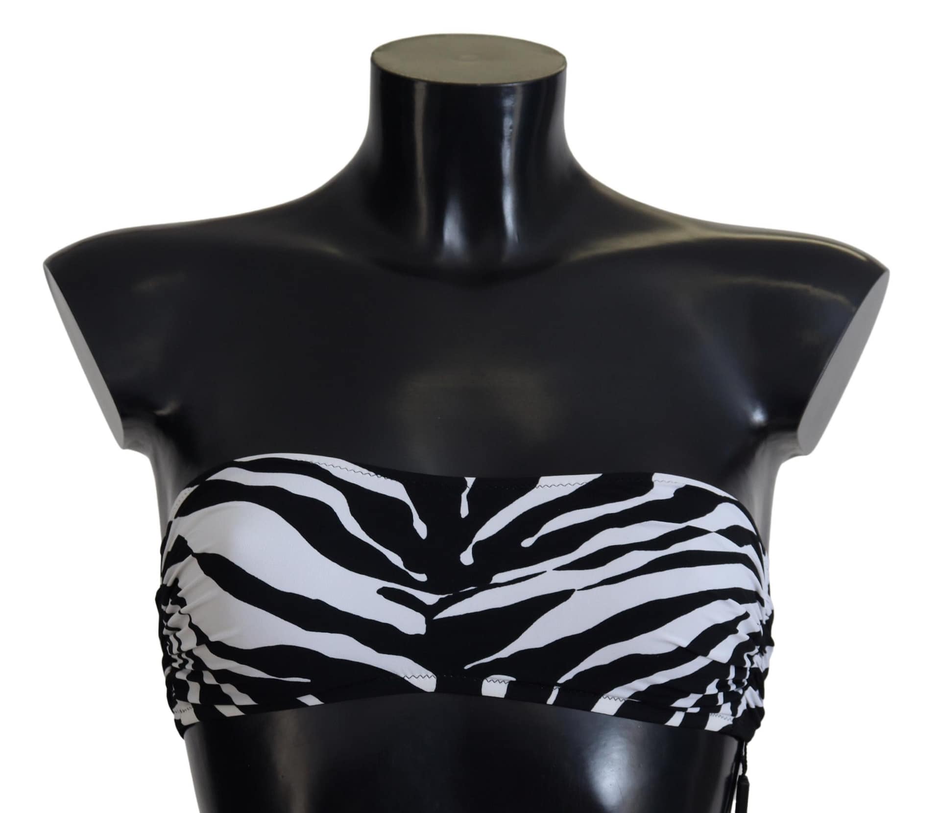 Dolce & Gabbana Black White Zebra Bandeau Swimwear Bikini Top - Image 2