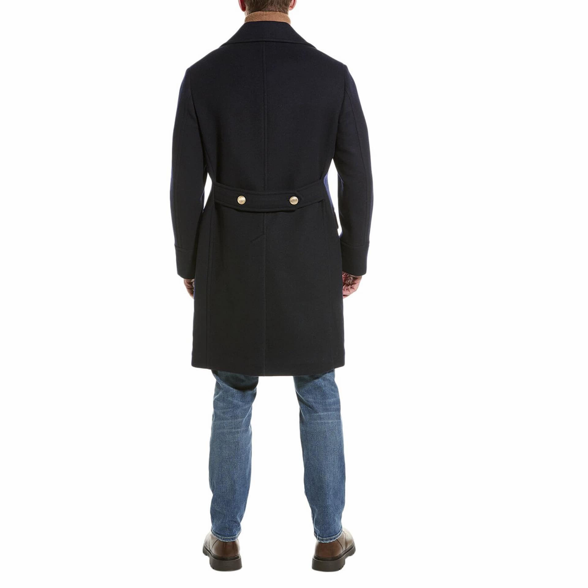 Brunello Cucinelli Blue Wool Coat - Image 2