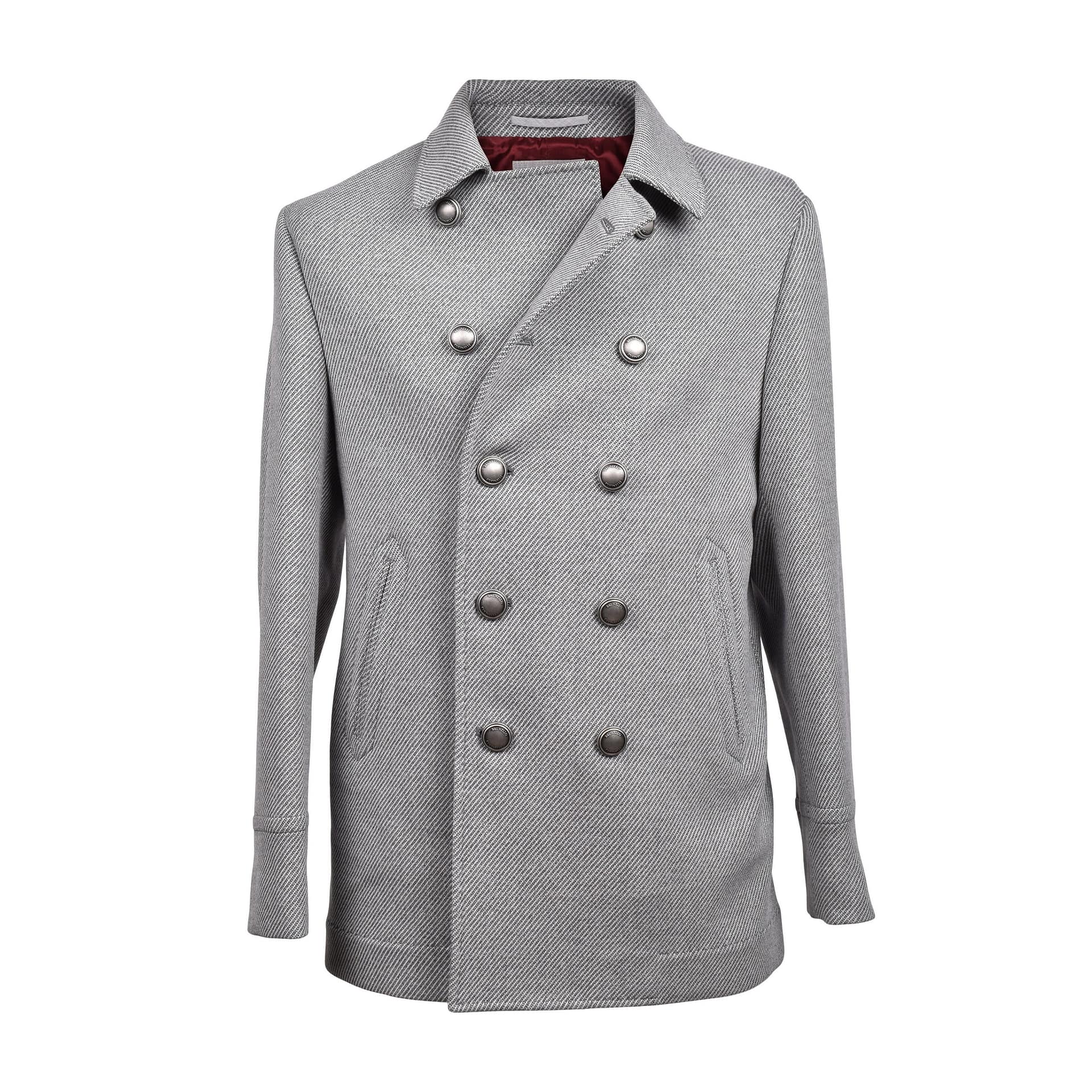 Brunello Cucinelli Gray Wool Coat - Image 2