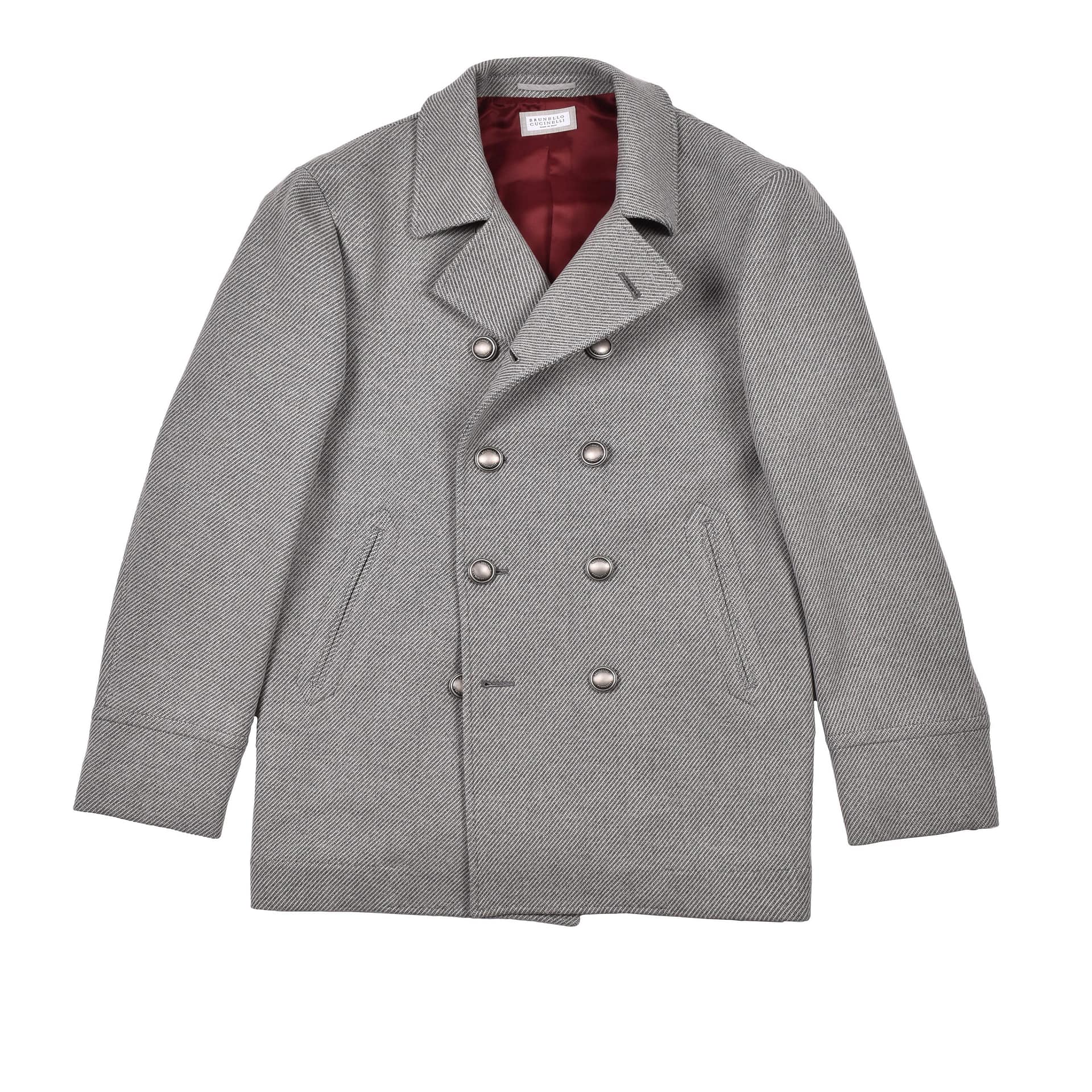 Brunello Cucinelli Gray Wool Coat - Image 4