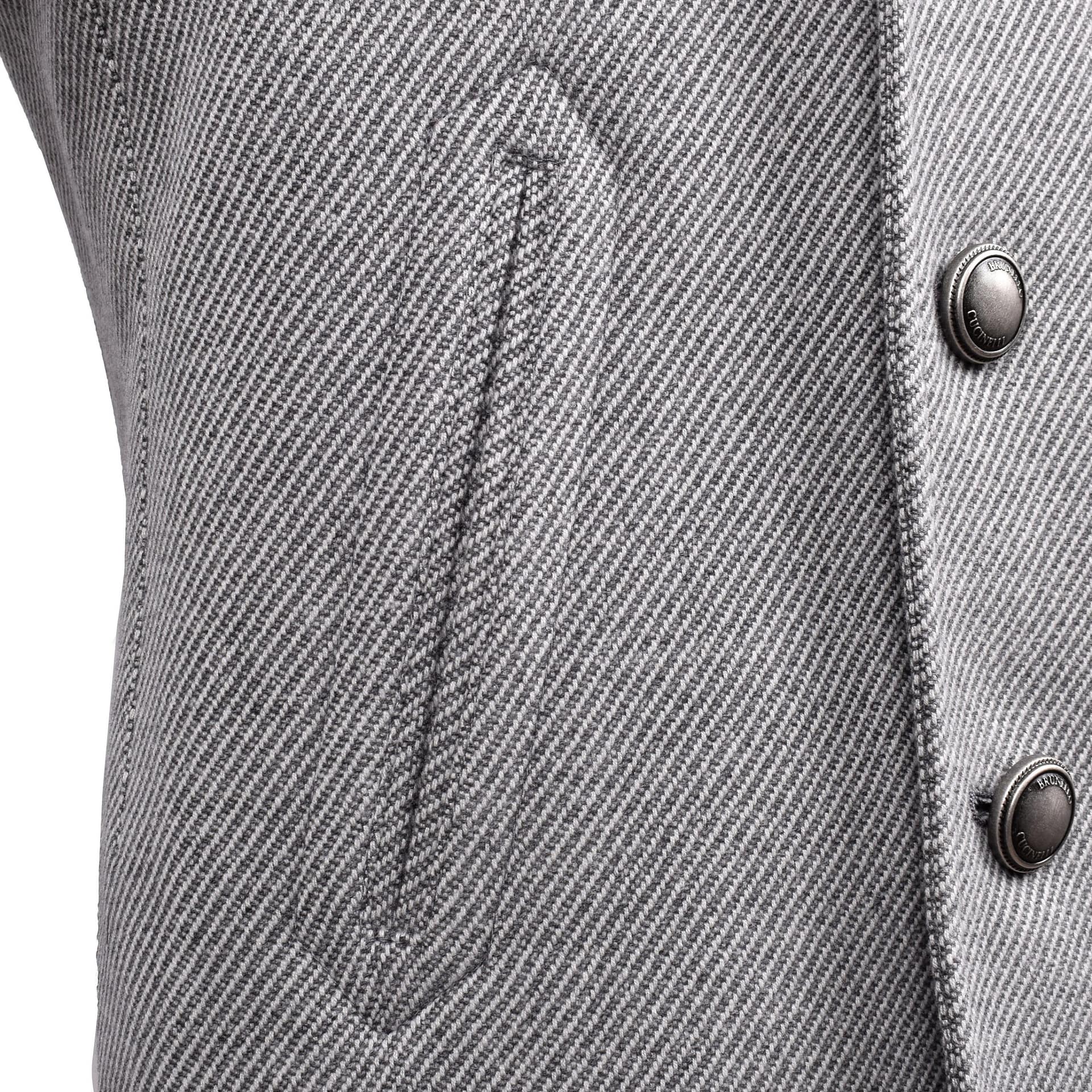 Brunello Cucinelli Gray Wool Coat - Image 6