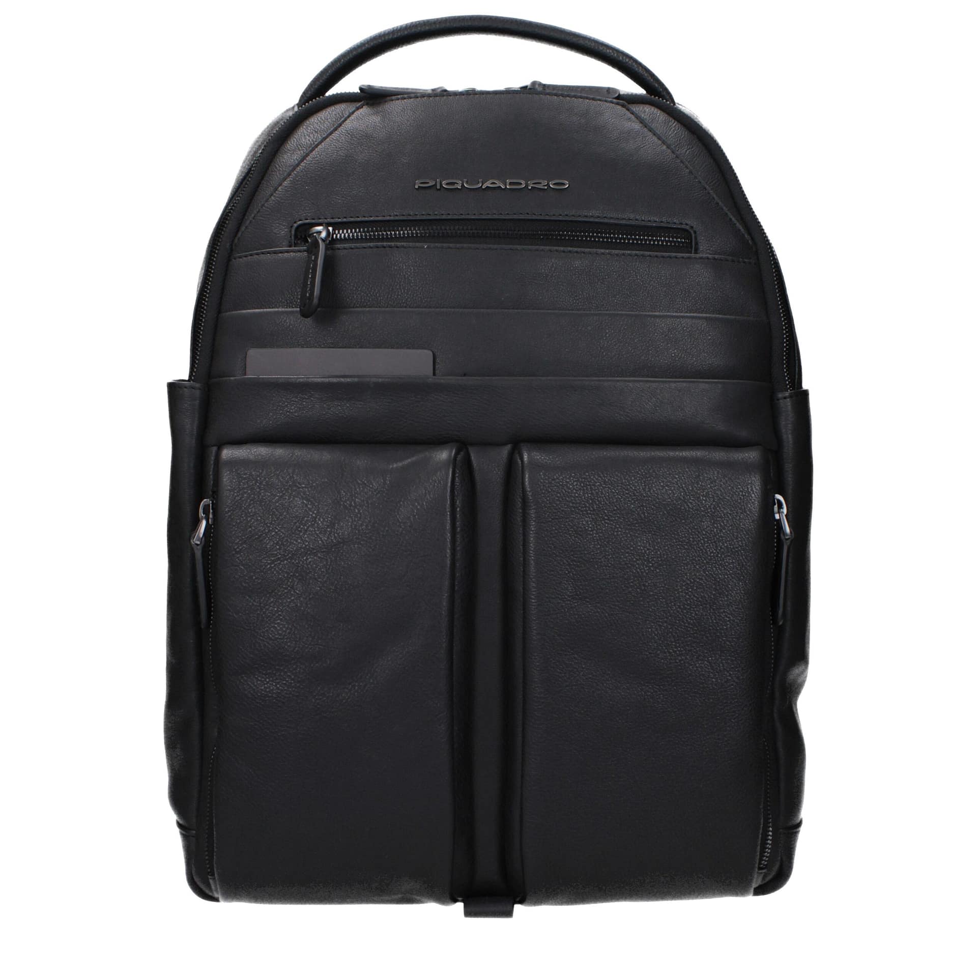 Piquadro Black Leather Backpack