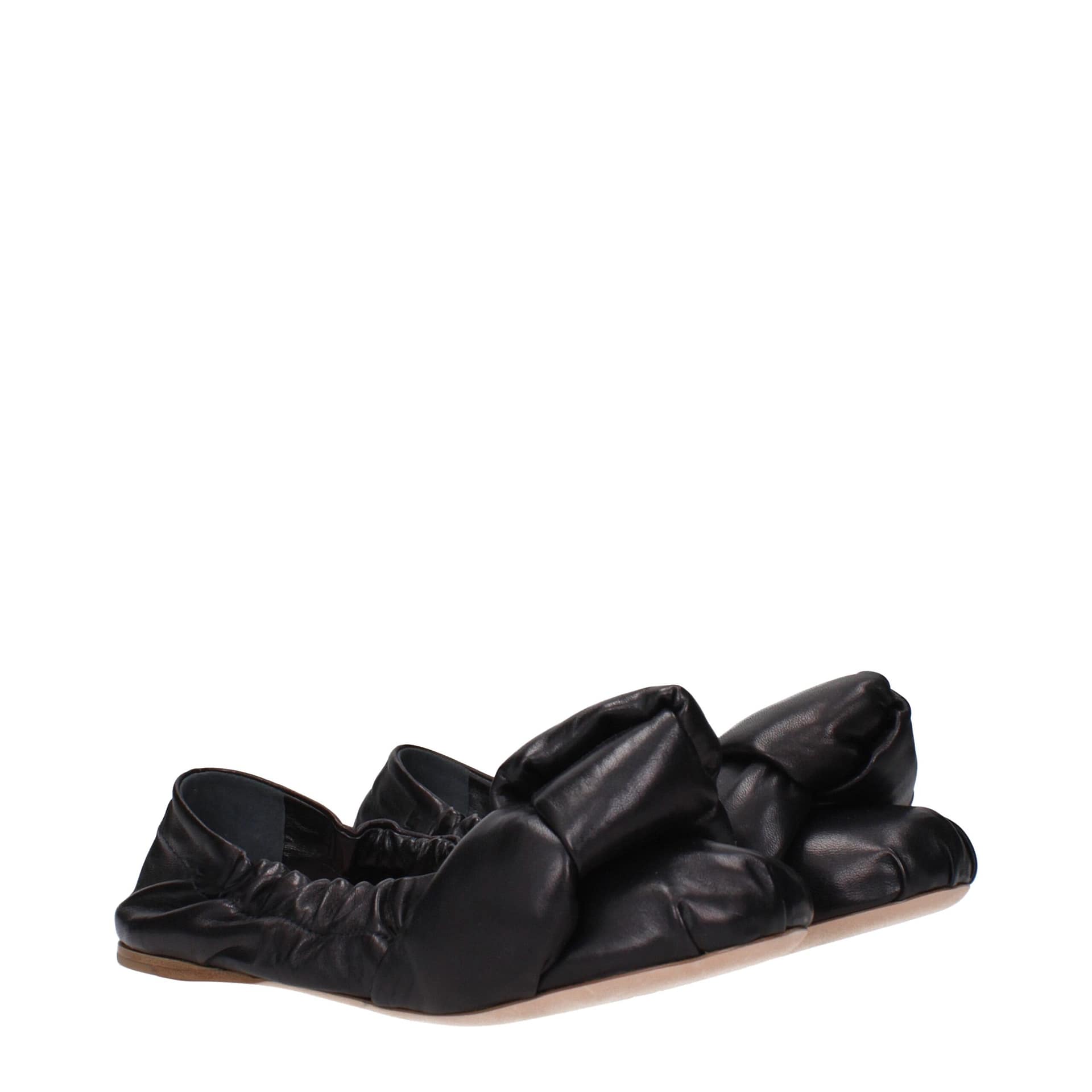 Miu Miu Black Leather Ballet Flats - Image 2