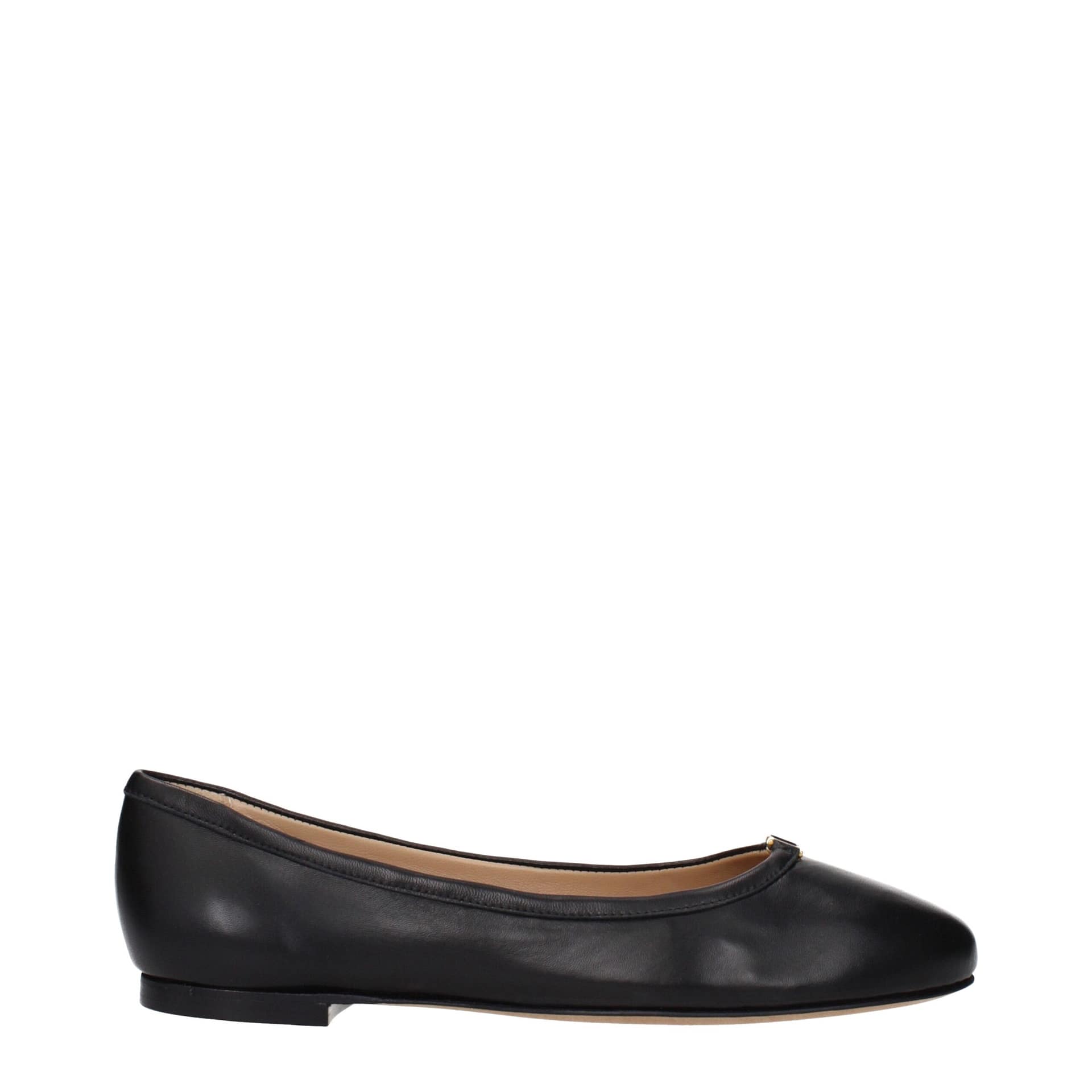 ChloƩ Black Leather Ballet Flats