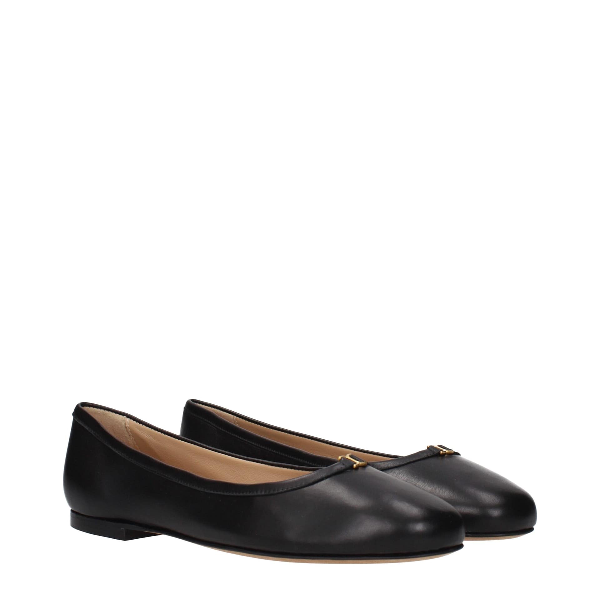 ChloƩ Black Leather Ballet Flats - Image 2