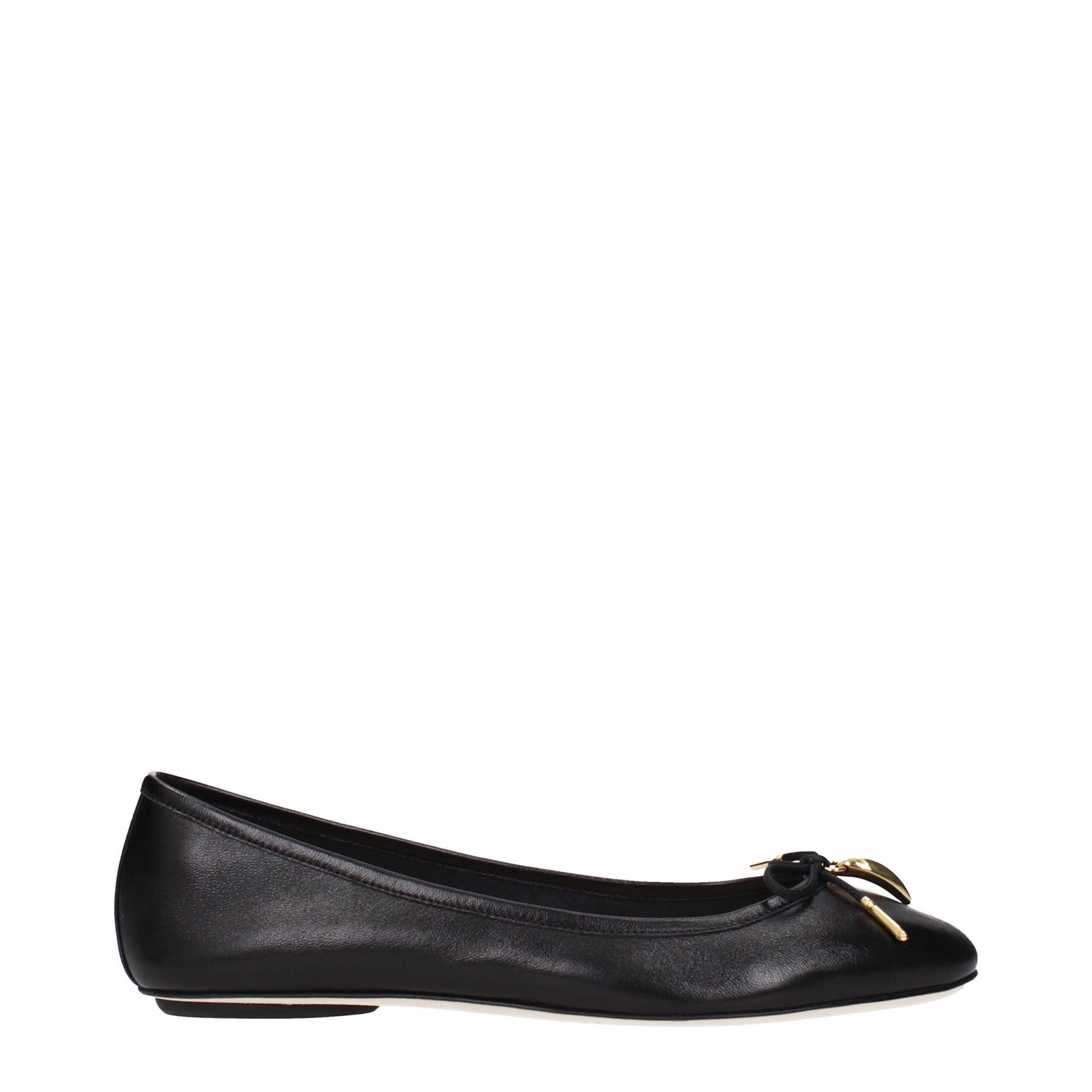 ChloƩ Black Leather Ballet Flats