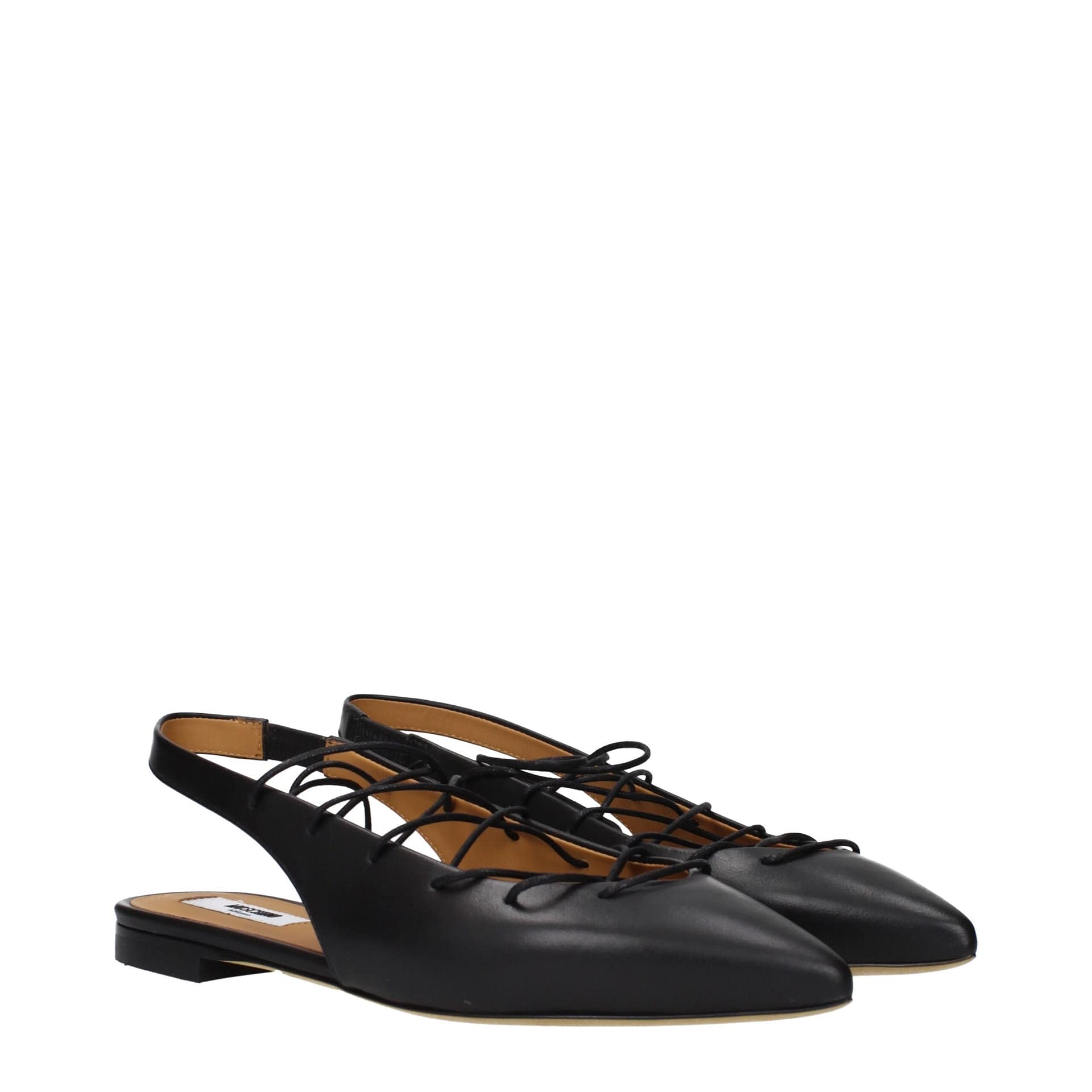 Moschino Black Leather Flats - Image 2