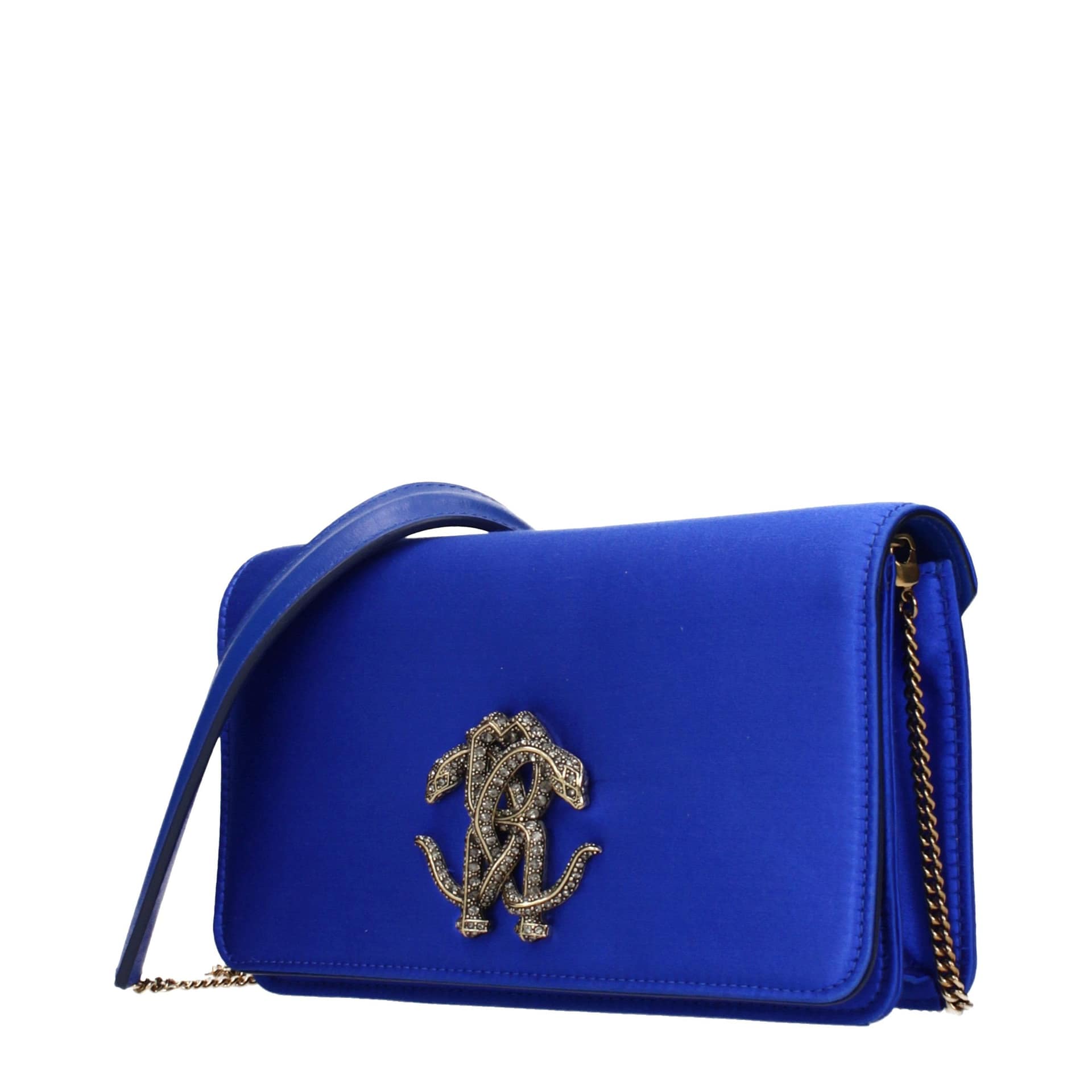 Roberto Cavalli Blue Satin Clutch Bag - Image 2