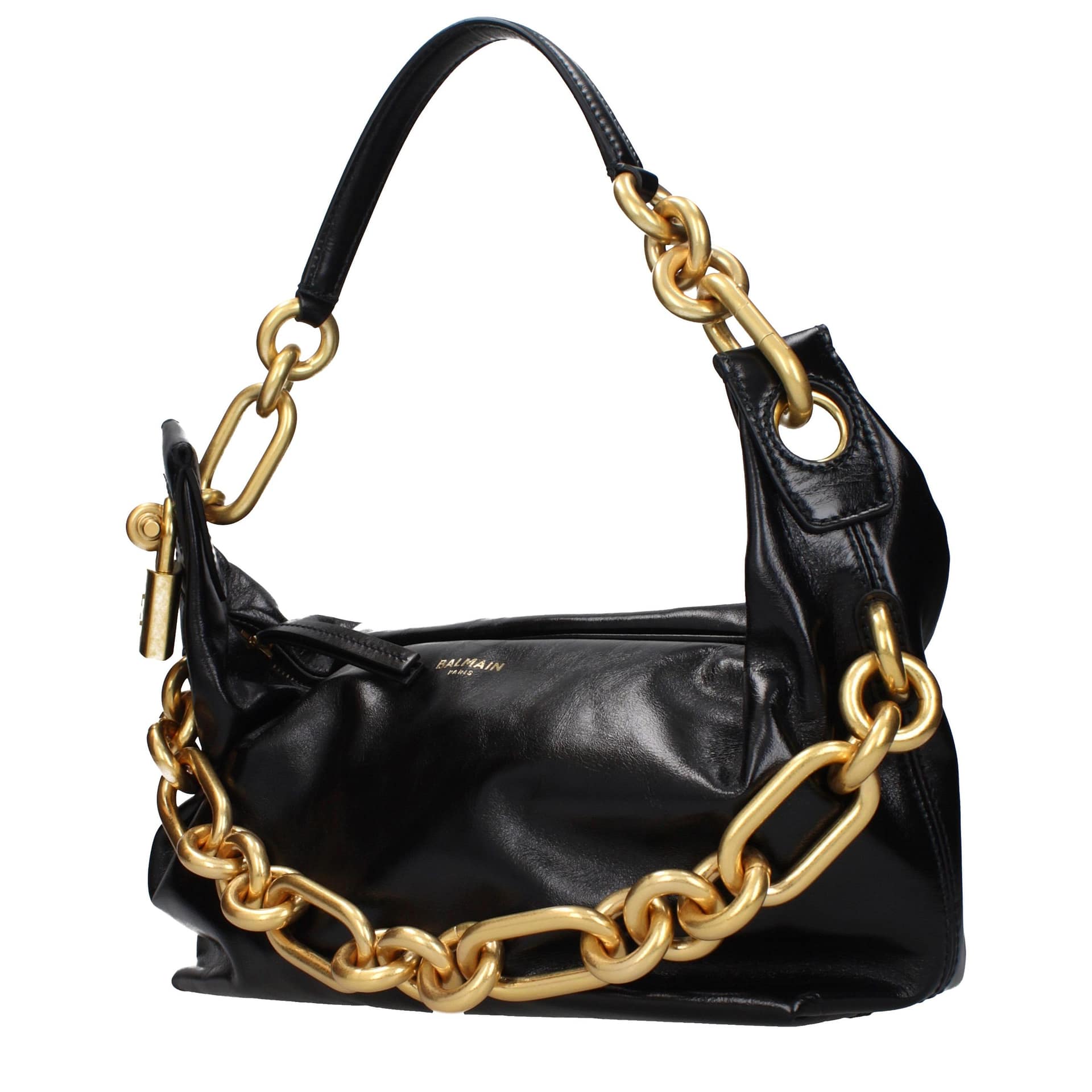 Balmain Black Leather Shoulder Bag - Image 2