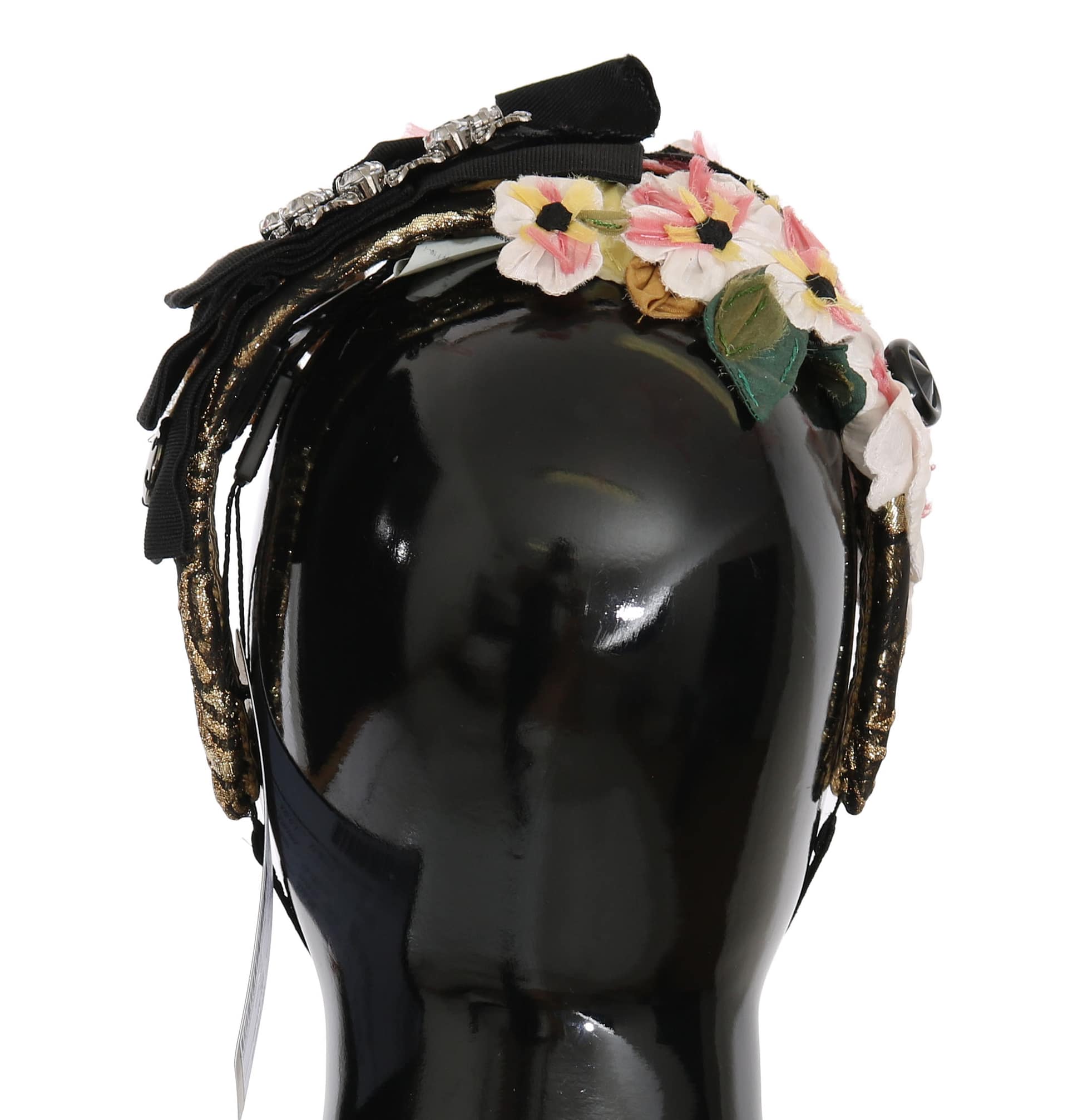 Dolce & Gabbana Multicolor Tiara Floral Crystal Bow Diadem Headband - Image 3