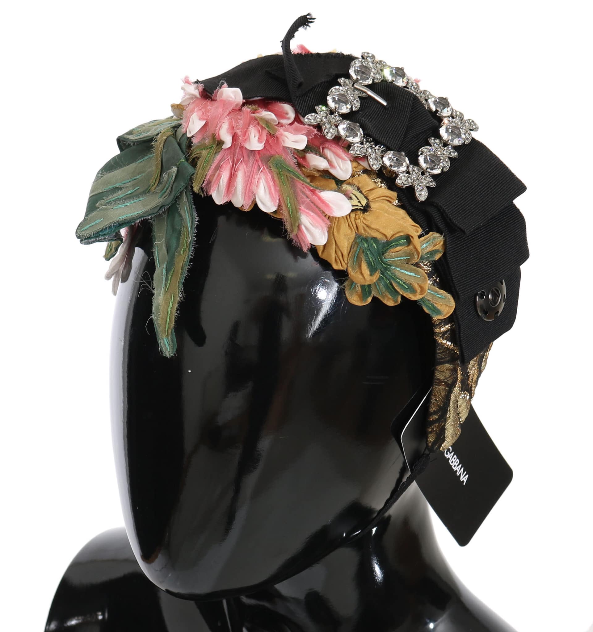 Dolce & Gabbana Multicolor Tiara Floral Crystal Bow Diadem Headband - Image 2