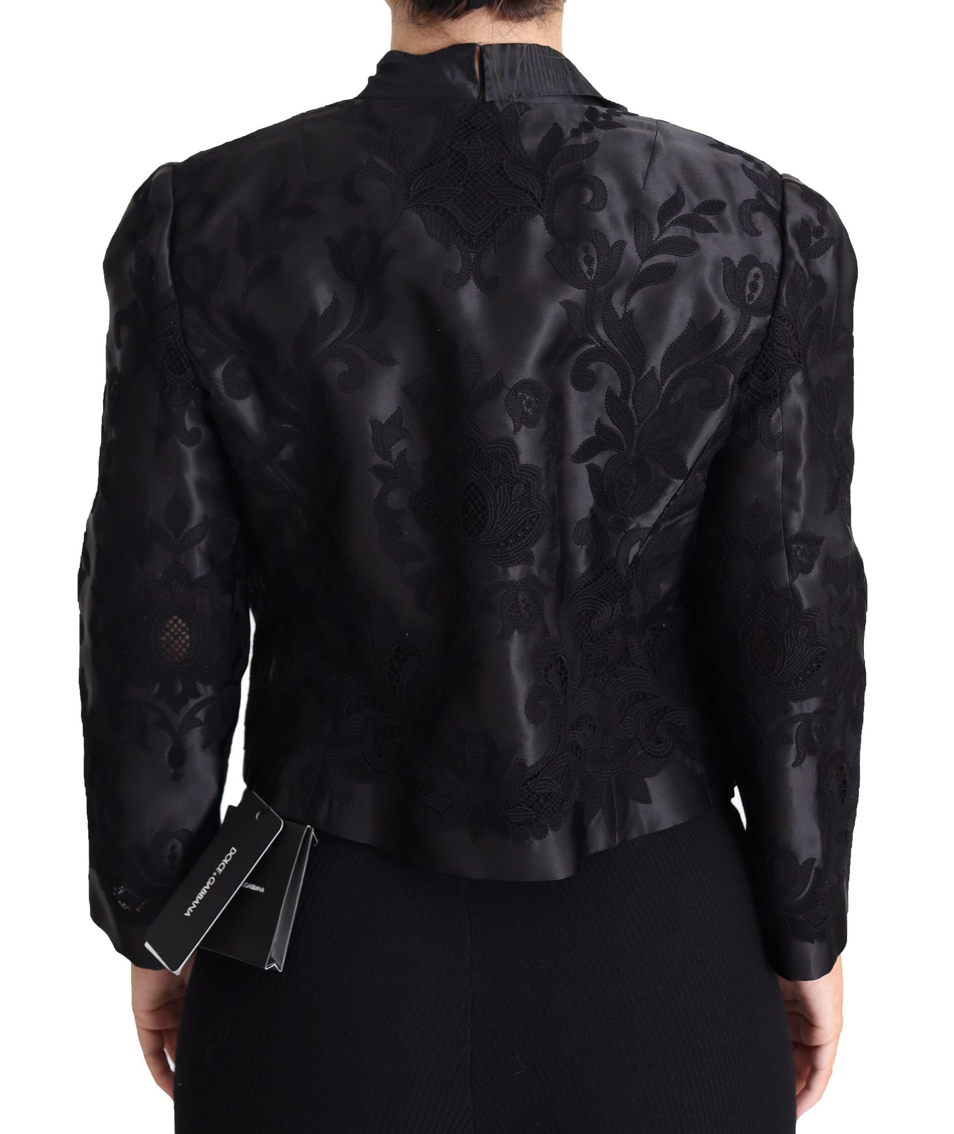 Dolce & Gabbana Black Lace Sheer Corset Organza Silk Jacket - Image 3