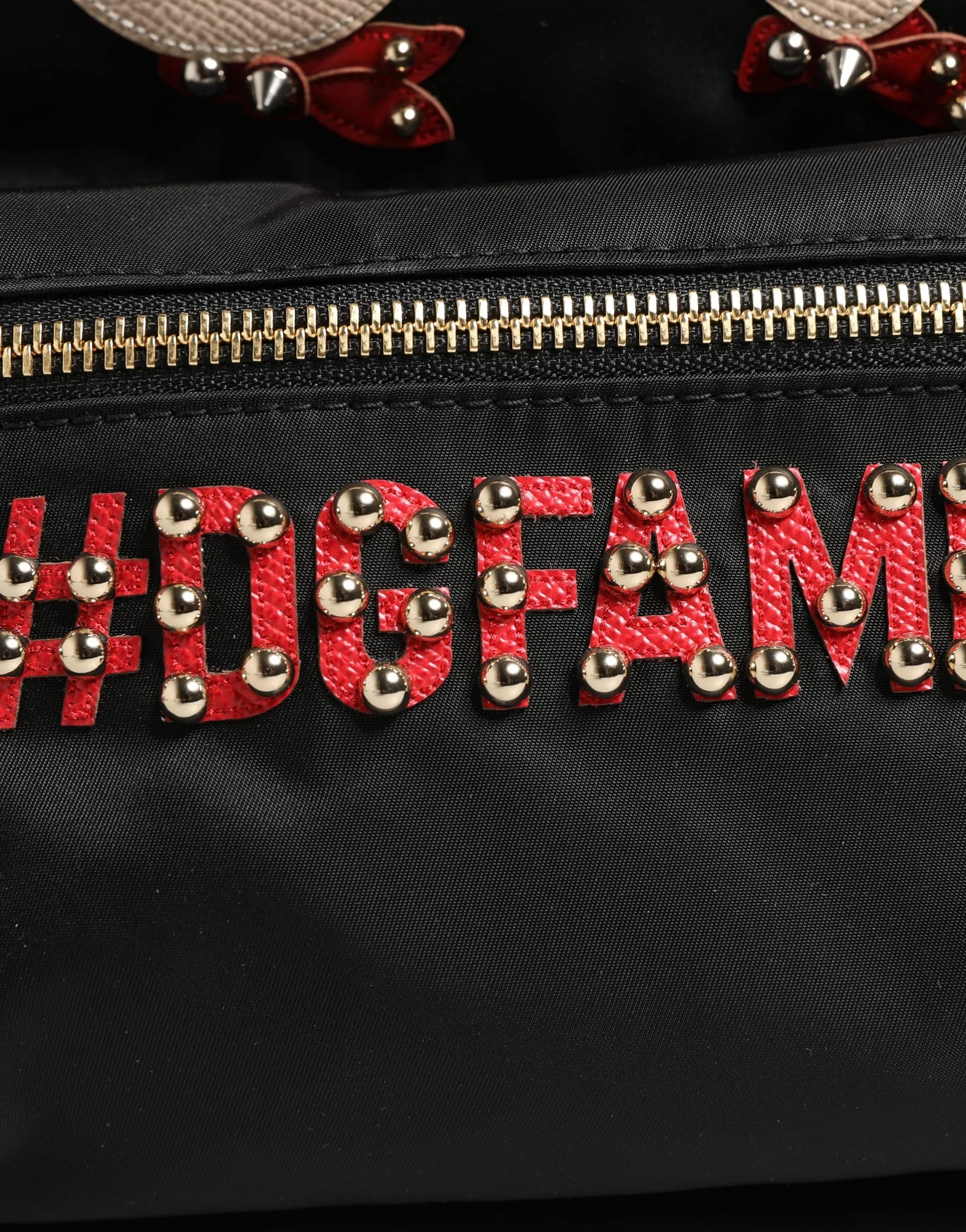 Dolce & Gabbana VULCANO Black Nylon #DGFAMILY Embellished Backpack Bag - Image 3