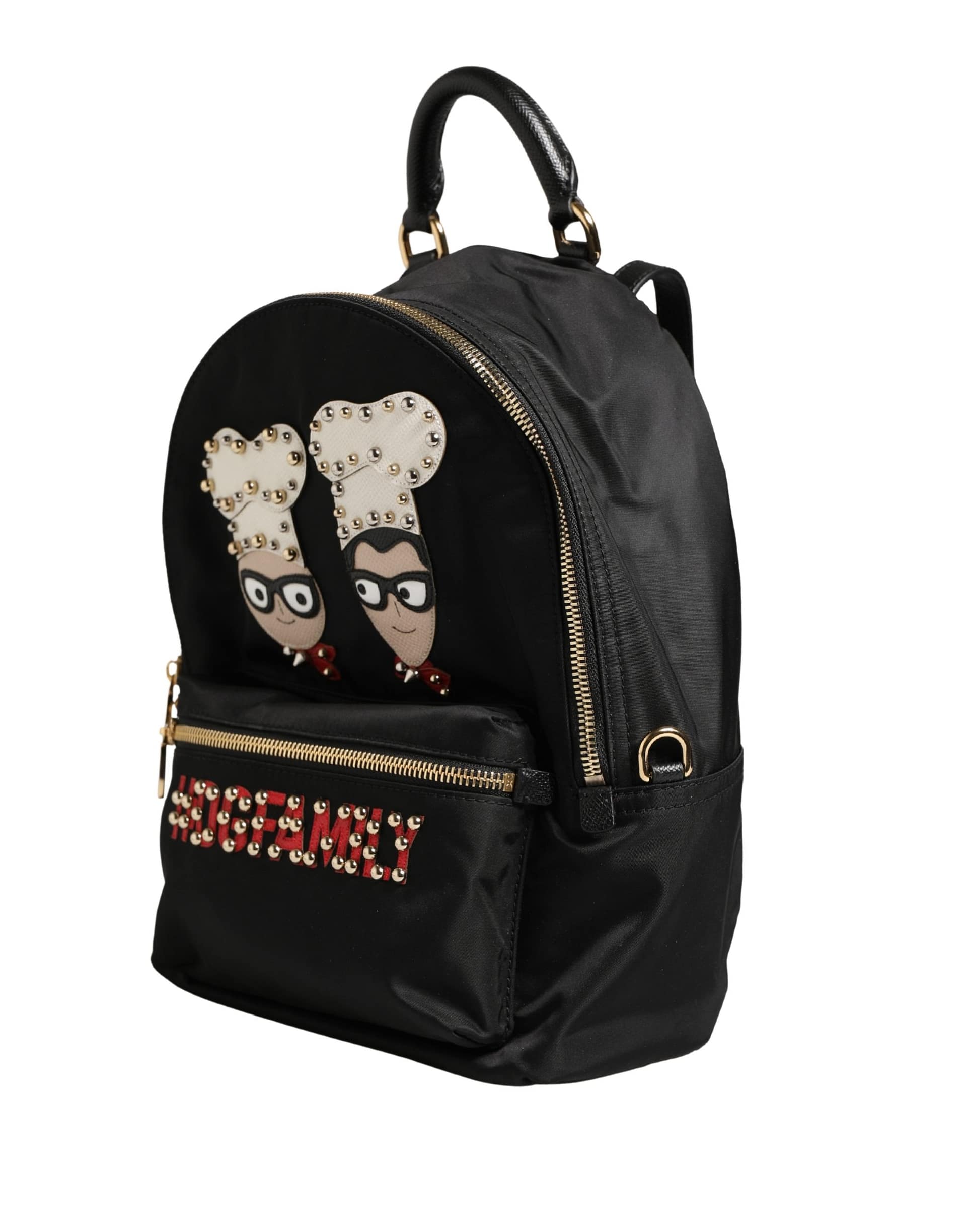 Dolce & Gabbana VULCANO Black Nylon #DGFAMILY Embellished Backpack Bag - Image 5